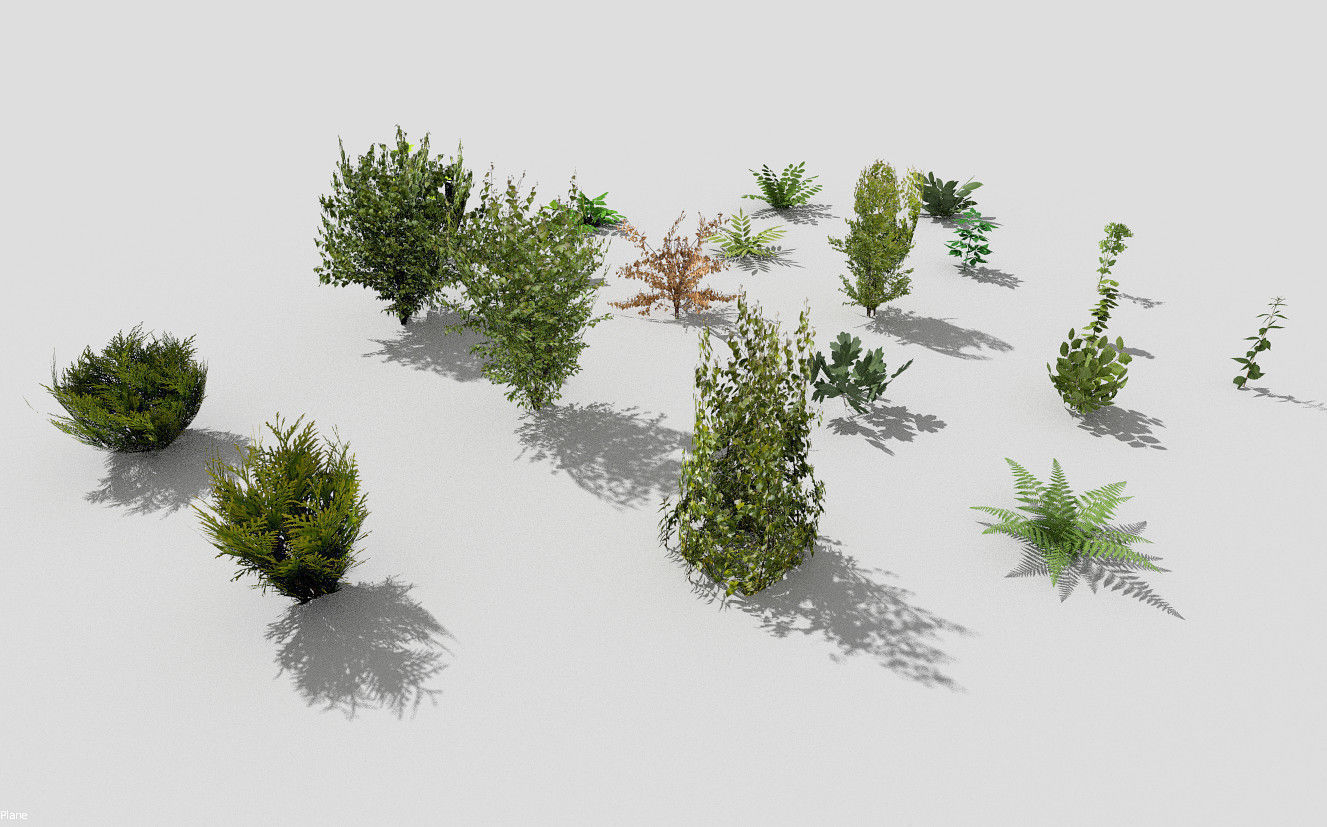 low poly plants collection Low-poly 3D model_5