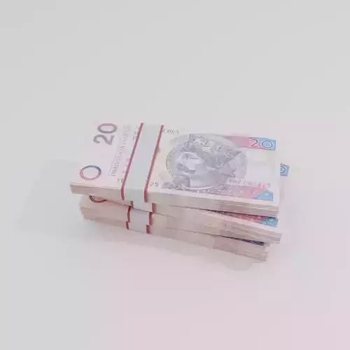 20 Polish zloty Currency Low-poly 3D model
