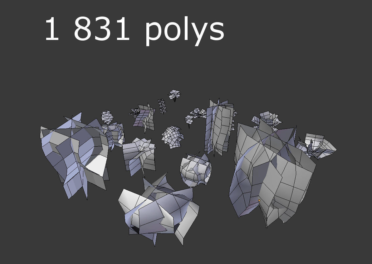 low poly plants collection and trees Low-poly 3D model_7