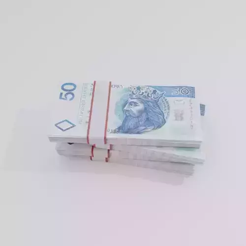50 Polish zloty Currency Low-poly 3D model