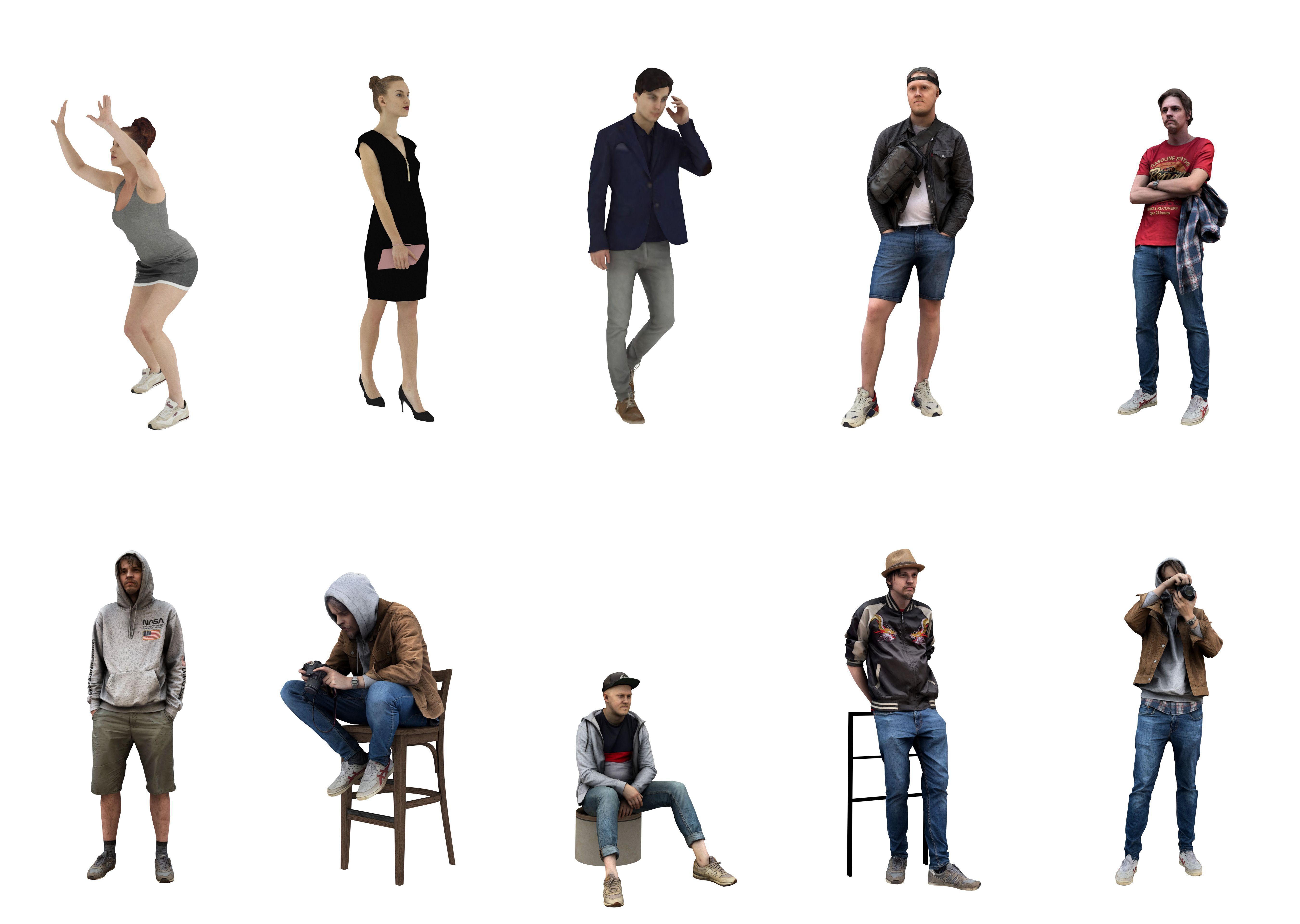 People pack poses scan 50 pieces vol 4 of 10 3D model_7
