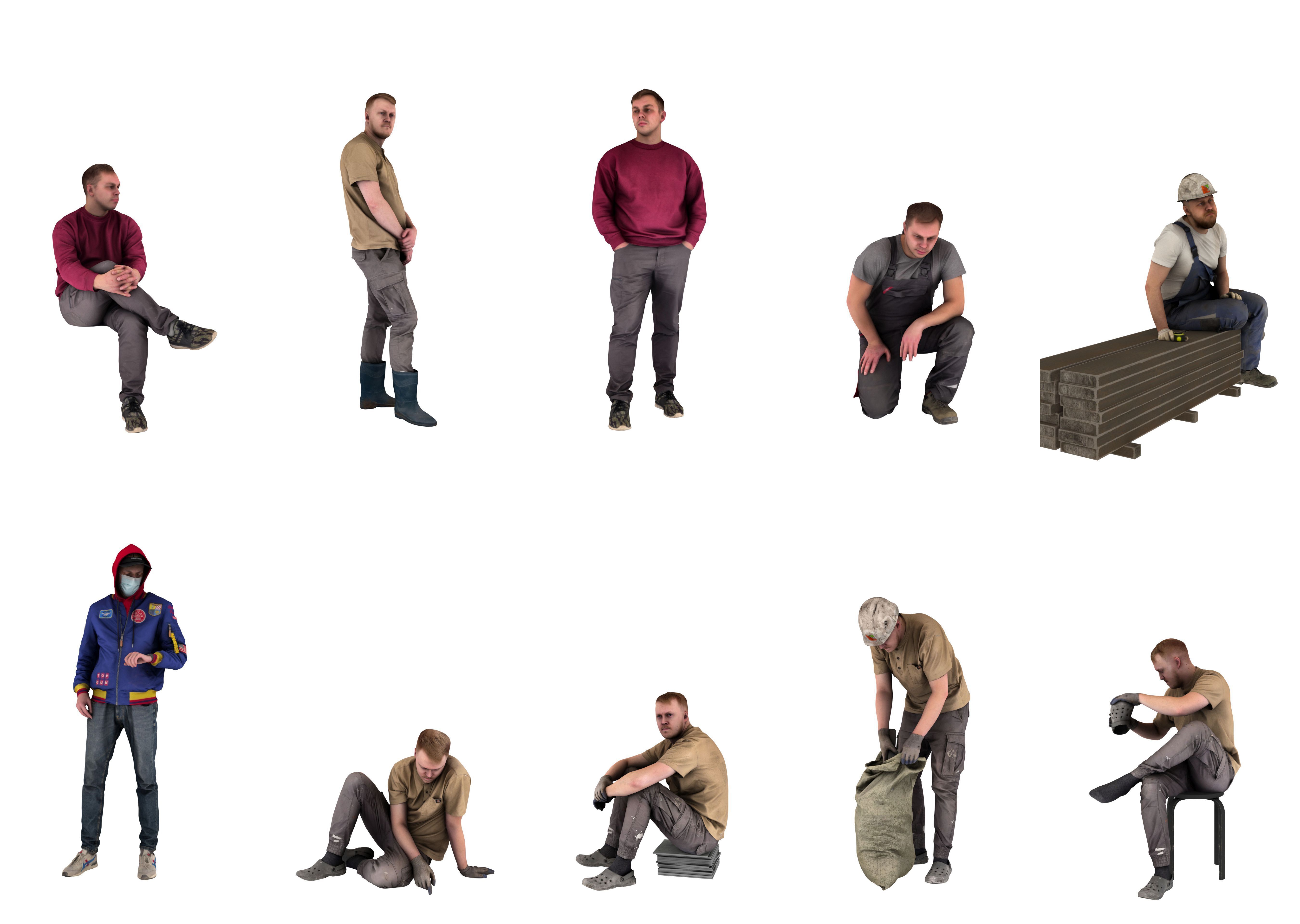 People pack poses scan 50 pieces vol 4 of 10 3D model_6