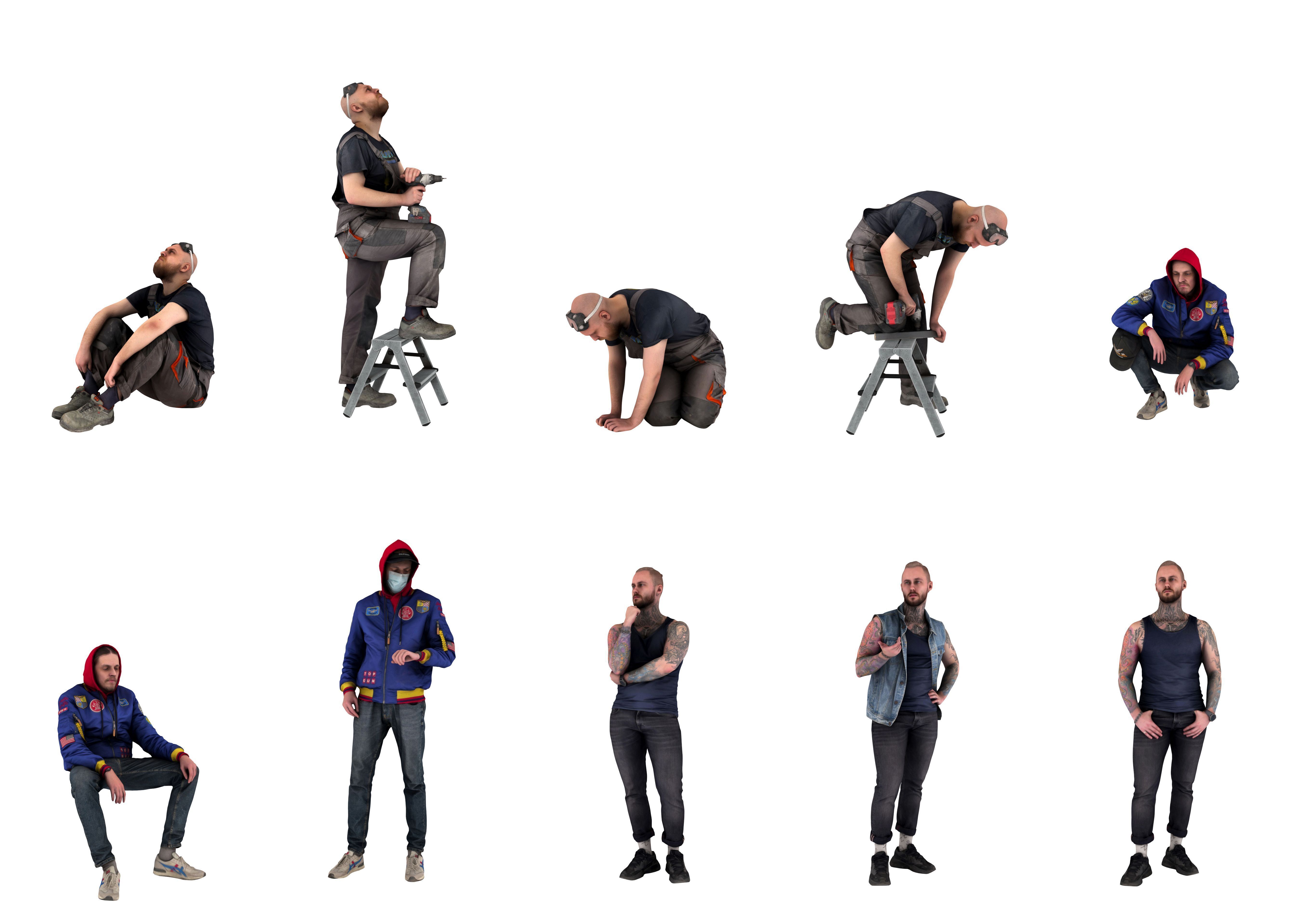 People pack poses scan 50 pieces vol 4 of 10 3D model_4