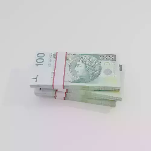 100 Polish zloty Currency Low-poly 3D model
