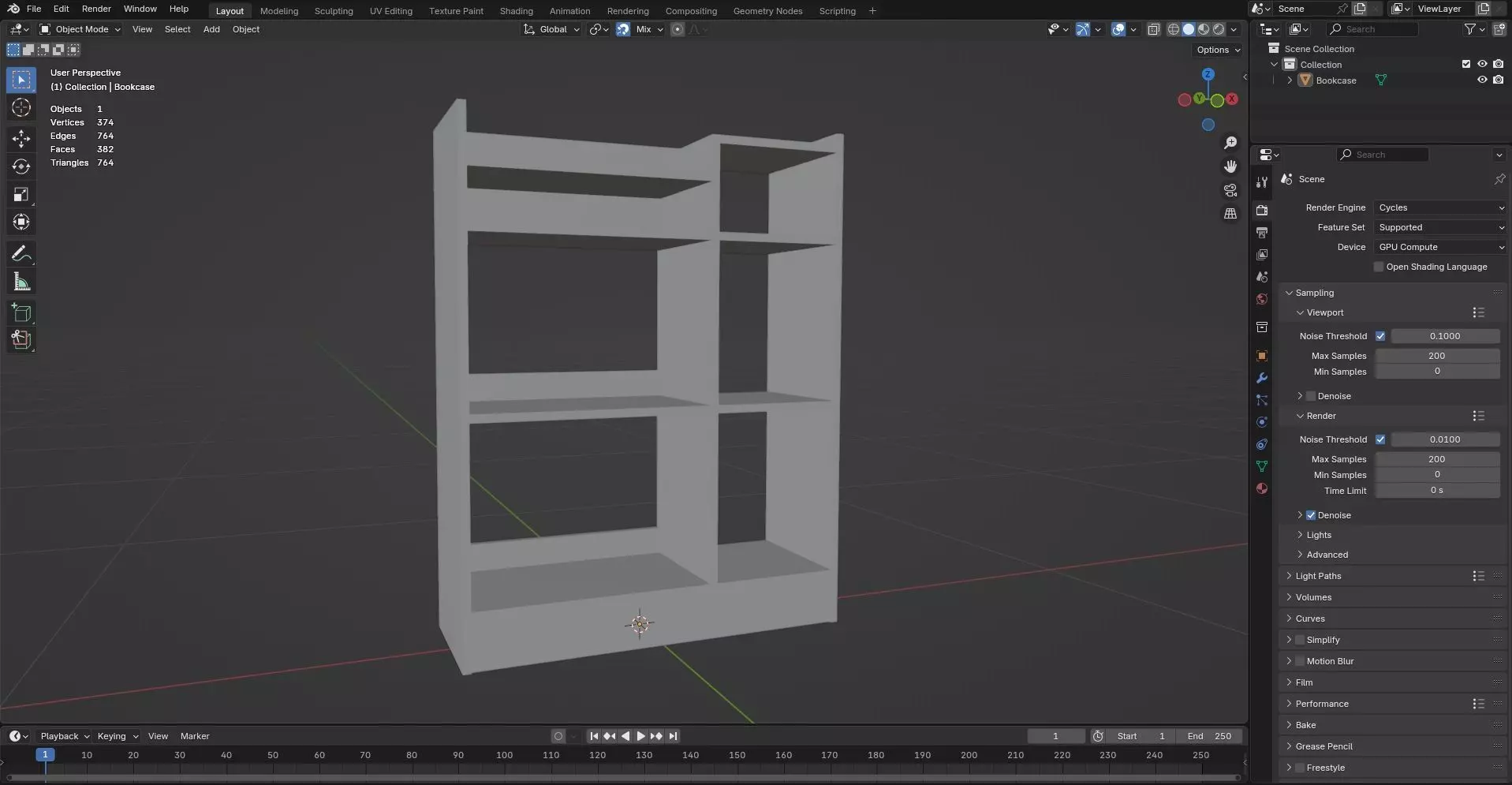 Bookcase CG1 3D model_12