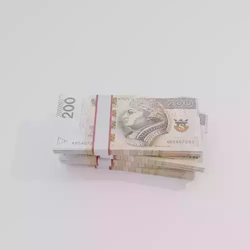 200 Polish zloty Currency Low-poly 3D model