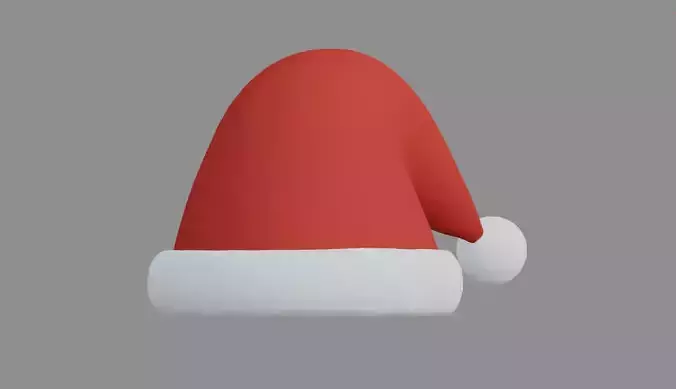Santa Hat 3D Model Red Christmas Hat