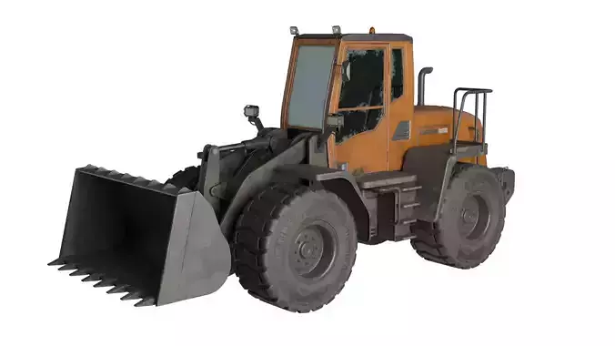 Realistic 3D Loader Truck Game-Ready Construction Vehicle Free low-poly 3D model