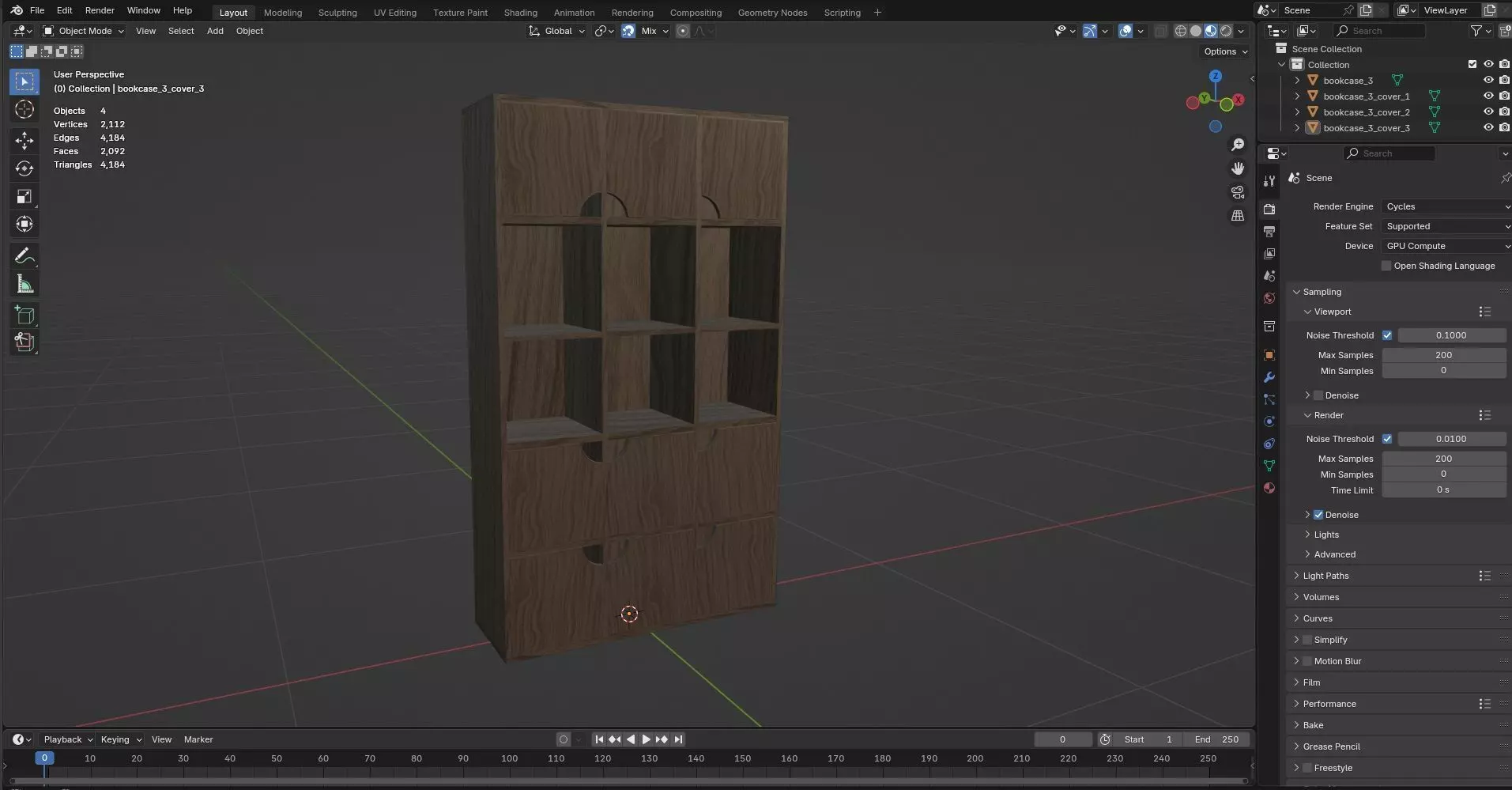 Bookcase CG3 3D model_12
