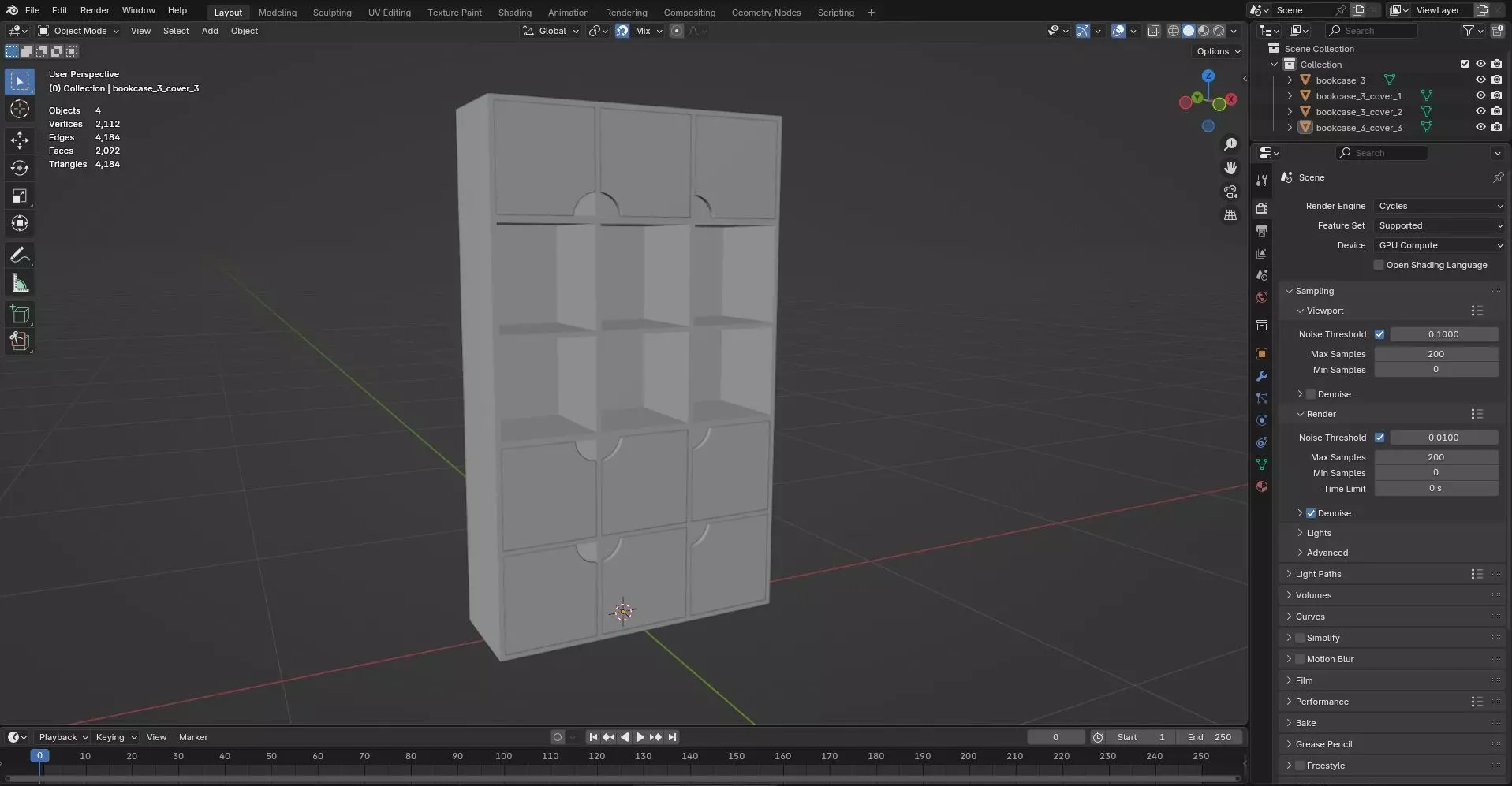 Bookcase CG3 3D model_11