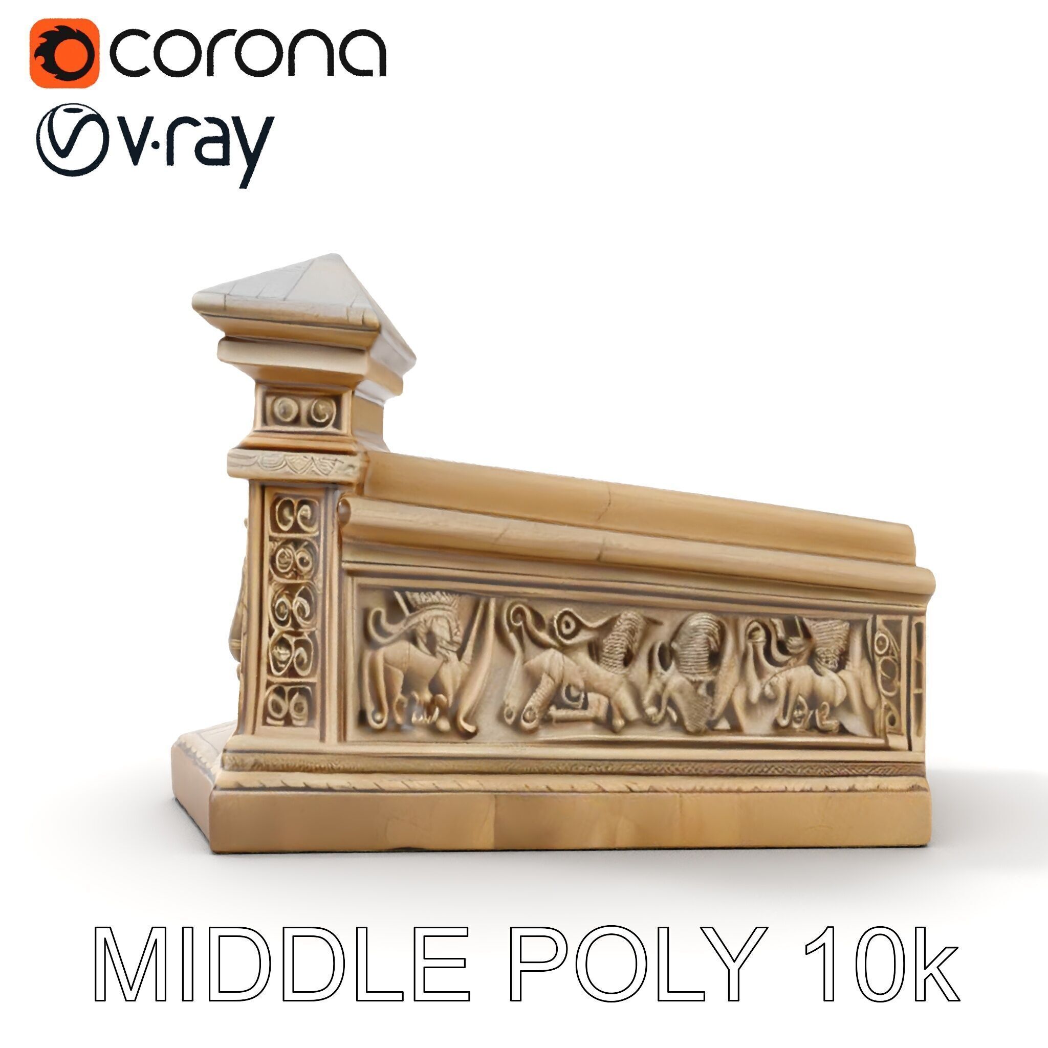 Ancient Relief Frieze Model Pack for Historical Environments Low-poly 3D model_31