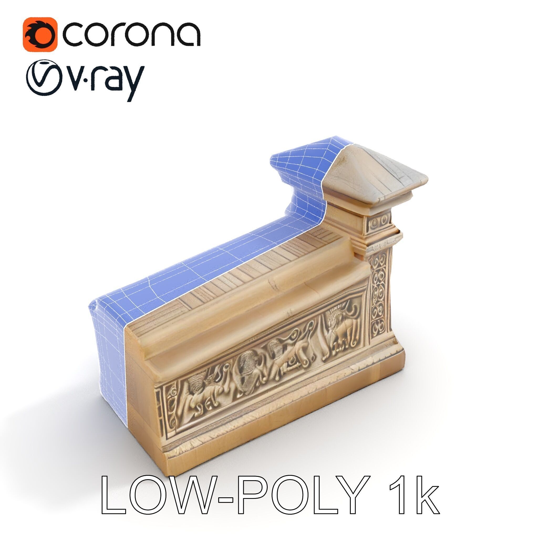 Ancient Relief Frieze Model Pack for Historical Environments Low-poly 3D model_34