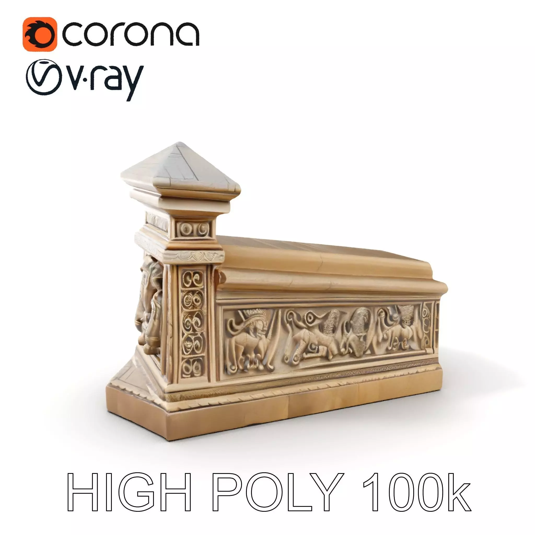 Ancient Relief Frieze Model Pack for Historical Environments Low-poly 3D model_0