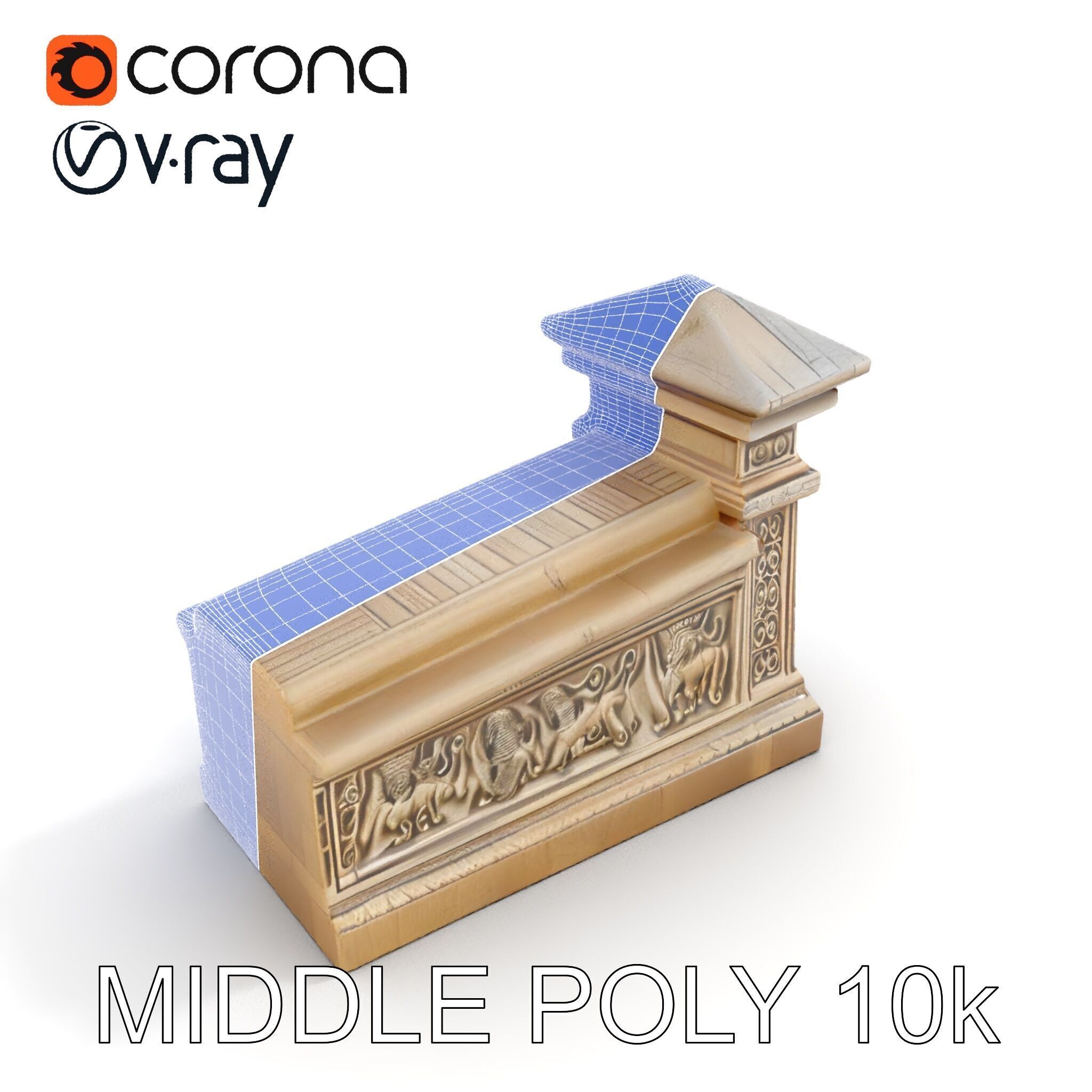 Ancient Relief Frieze Model Pack for Historical Environments Low-poly 3D model_17