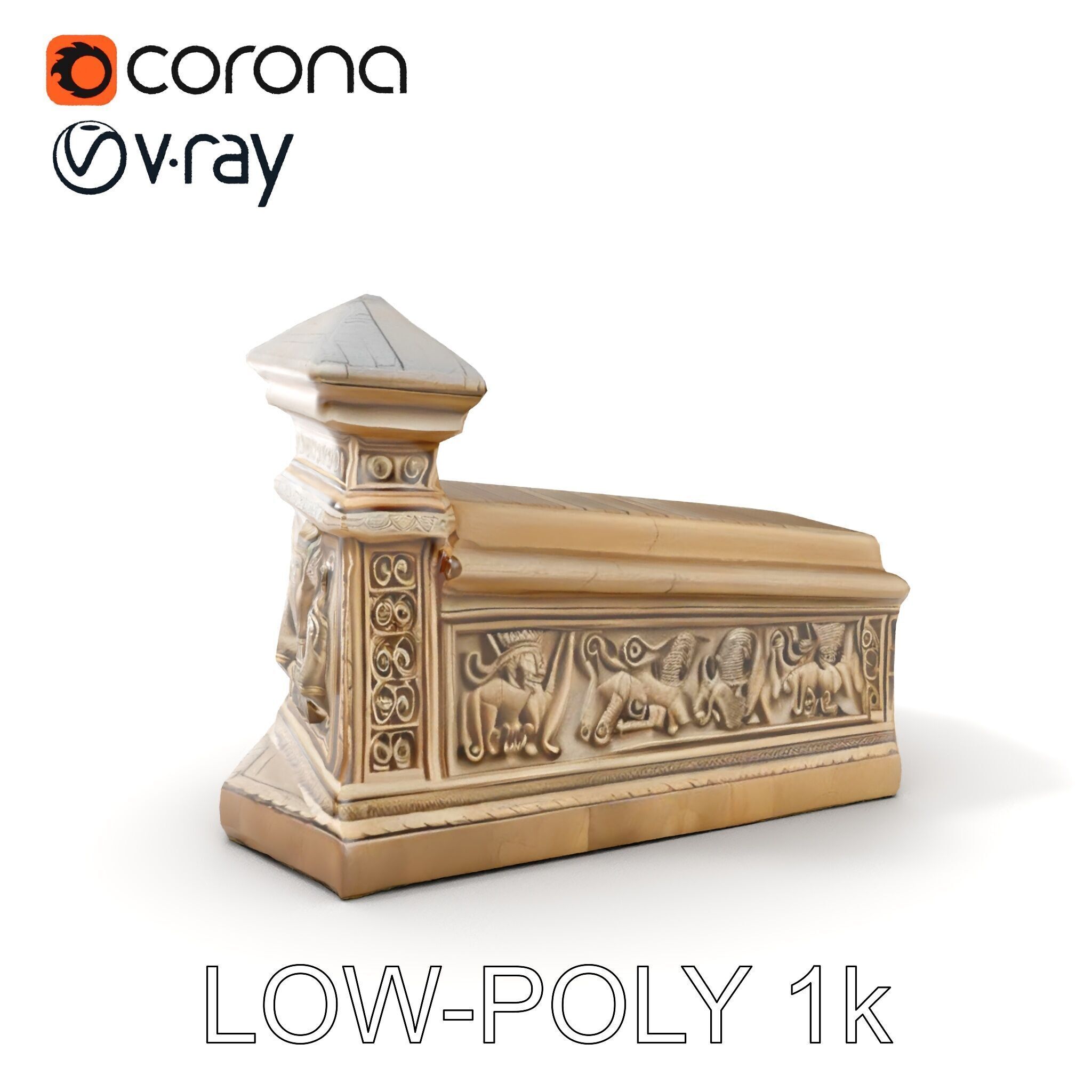 Ancient Relief Frieze Model Pack for Historical Environments Low-poly 3D model_18
