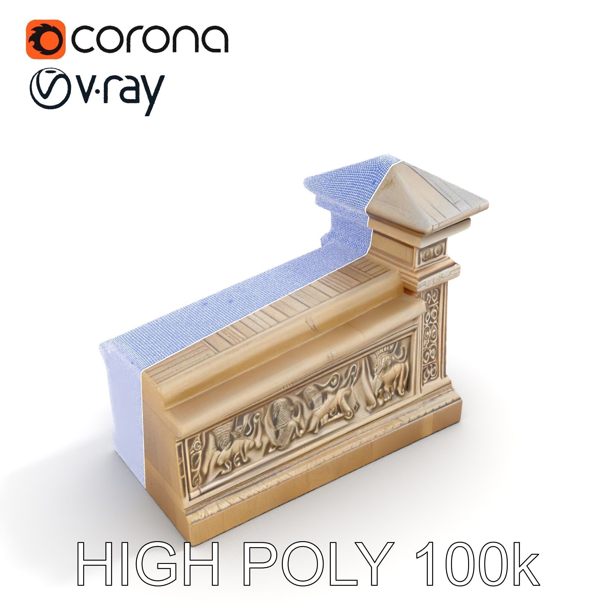 Ancient Relief Frieze Model Pack for Historical Environments Low-poly 3D model_11