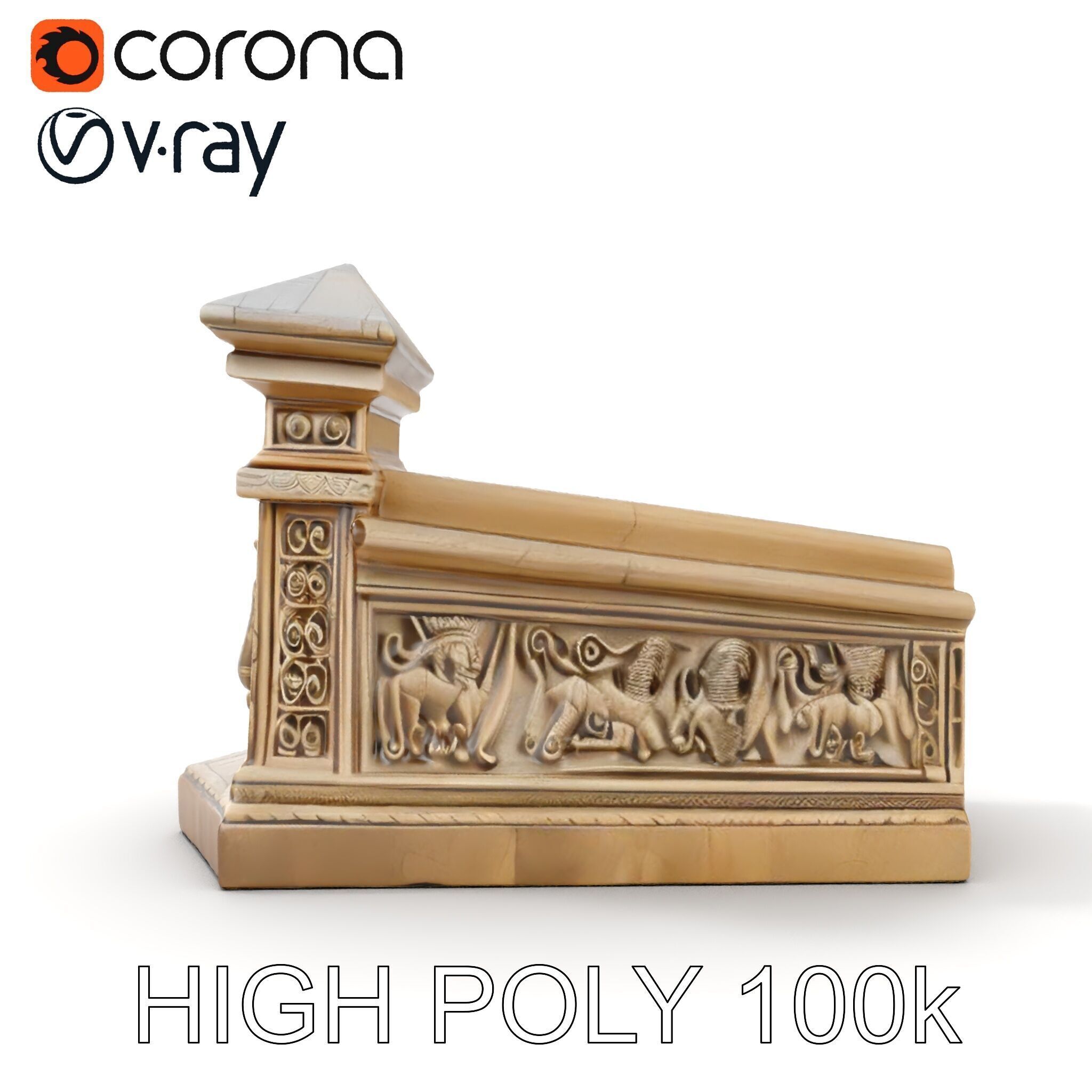 Ancient Relief Frieze Model Pack for Historical Environments Low-poly 3D model_28