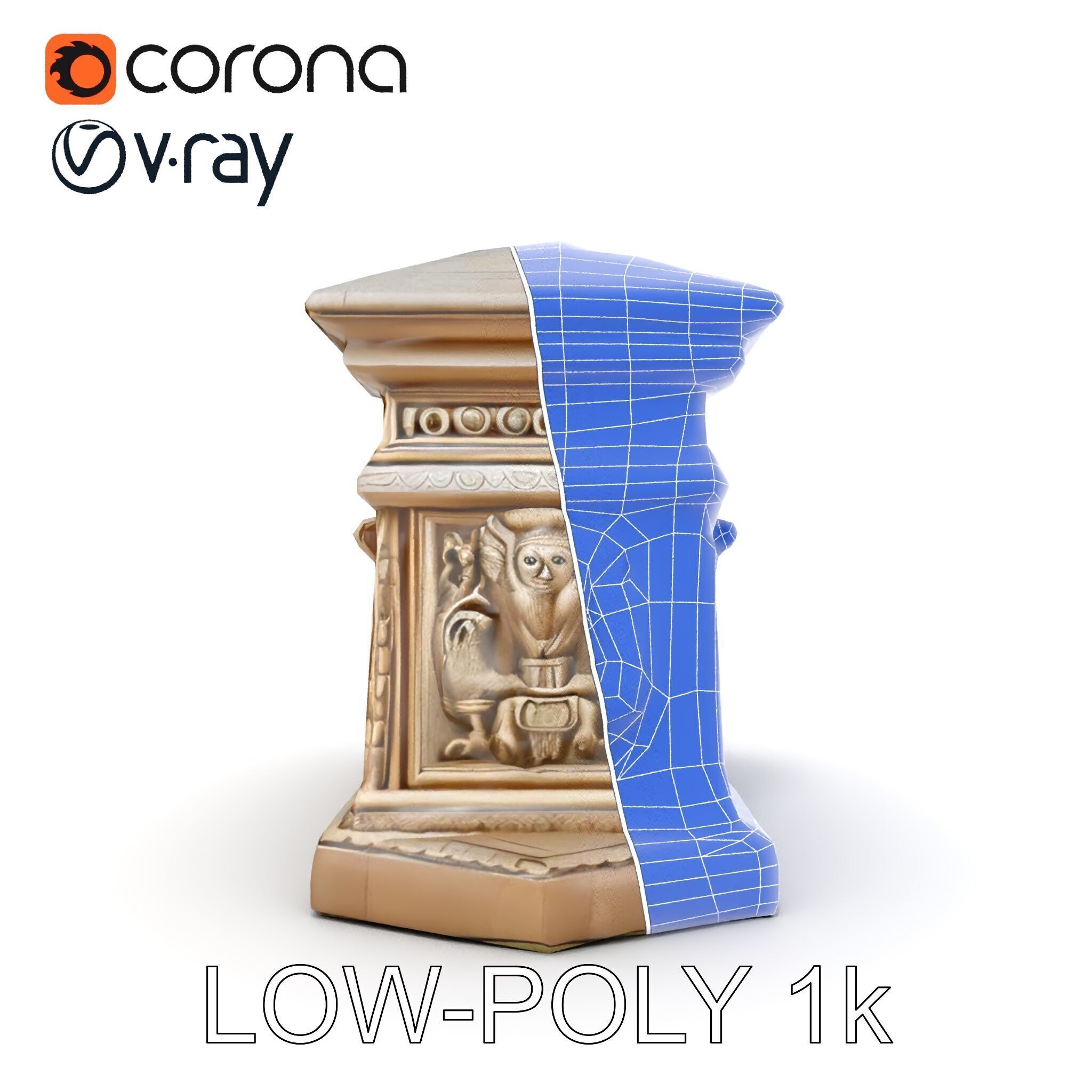 Ancient Relief Frieze Model Pack for Historical Environments Low-poly 3D model_10