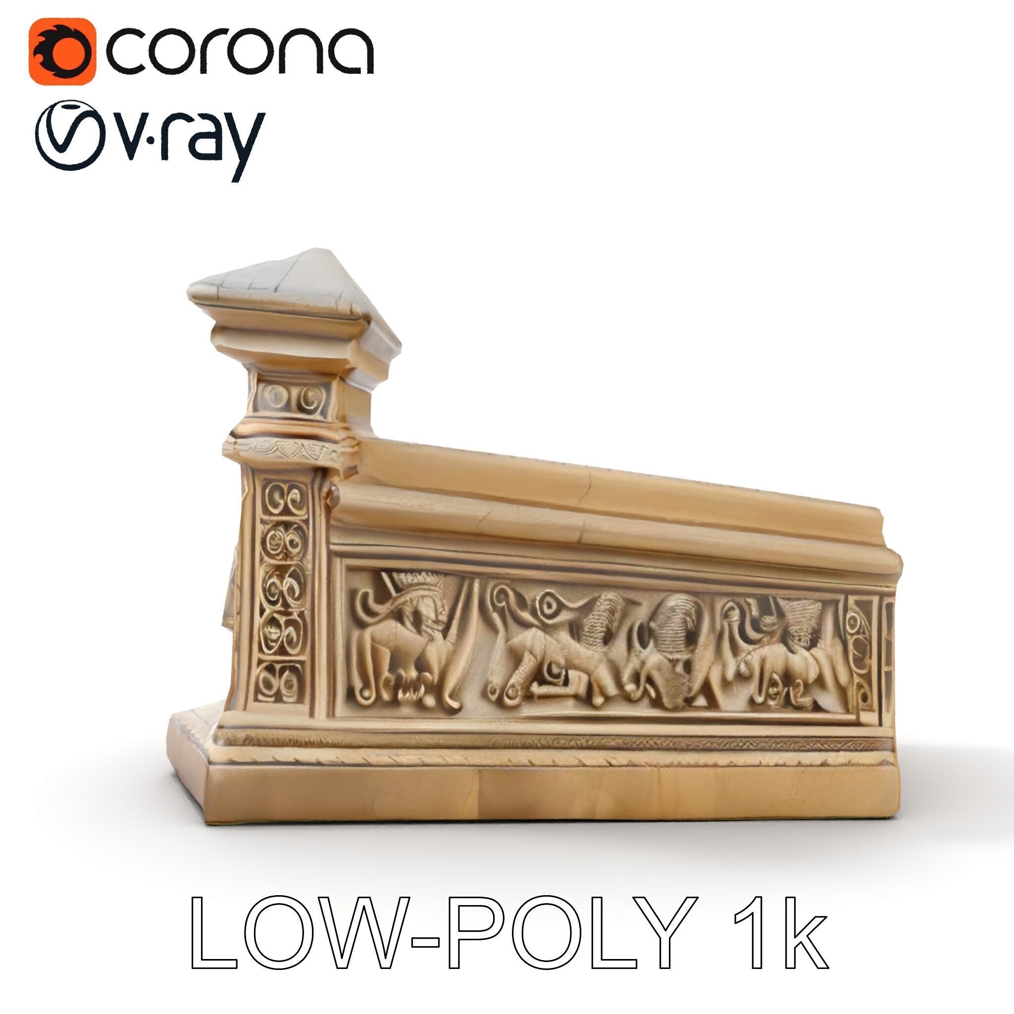 Ancient Relief Frieze Model Pack for Historical Environments Low-poly 3D model_16