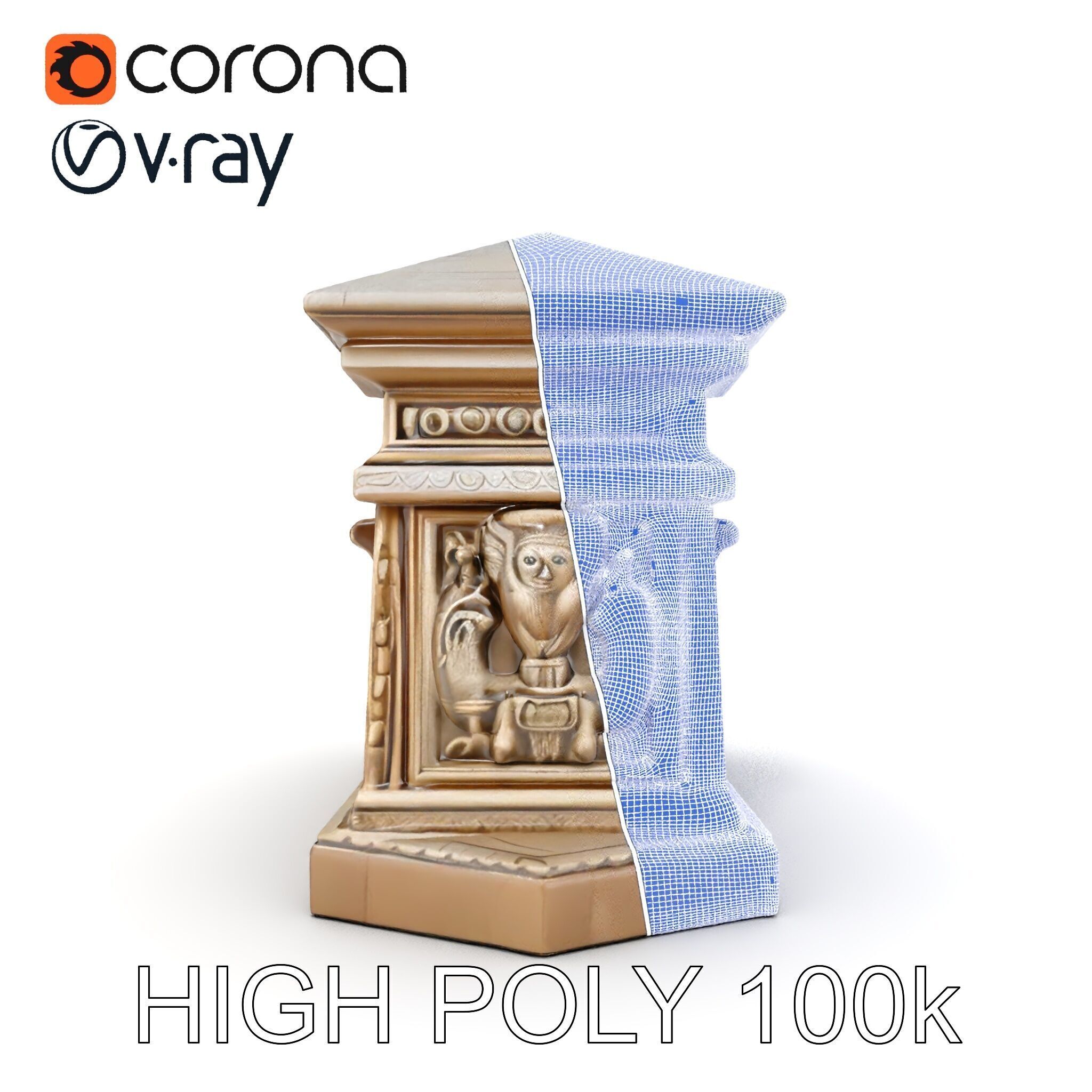 Ancient Relief Frieze Model Pack for Historical Environments Low-poly 3D model_35