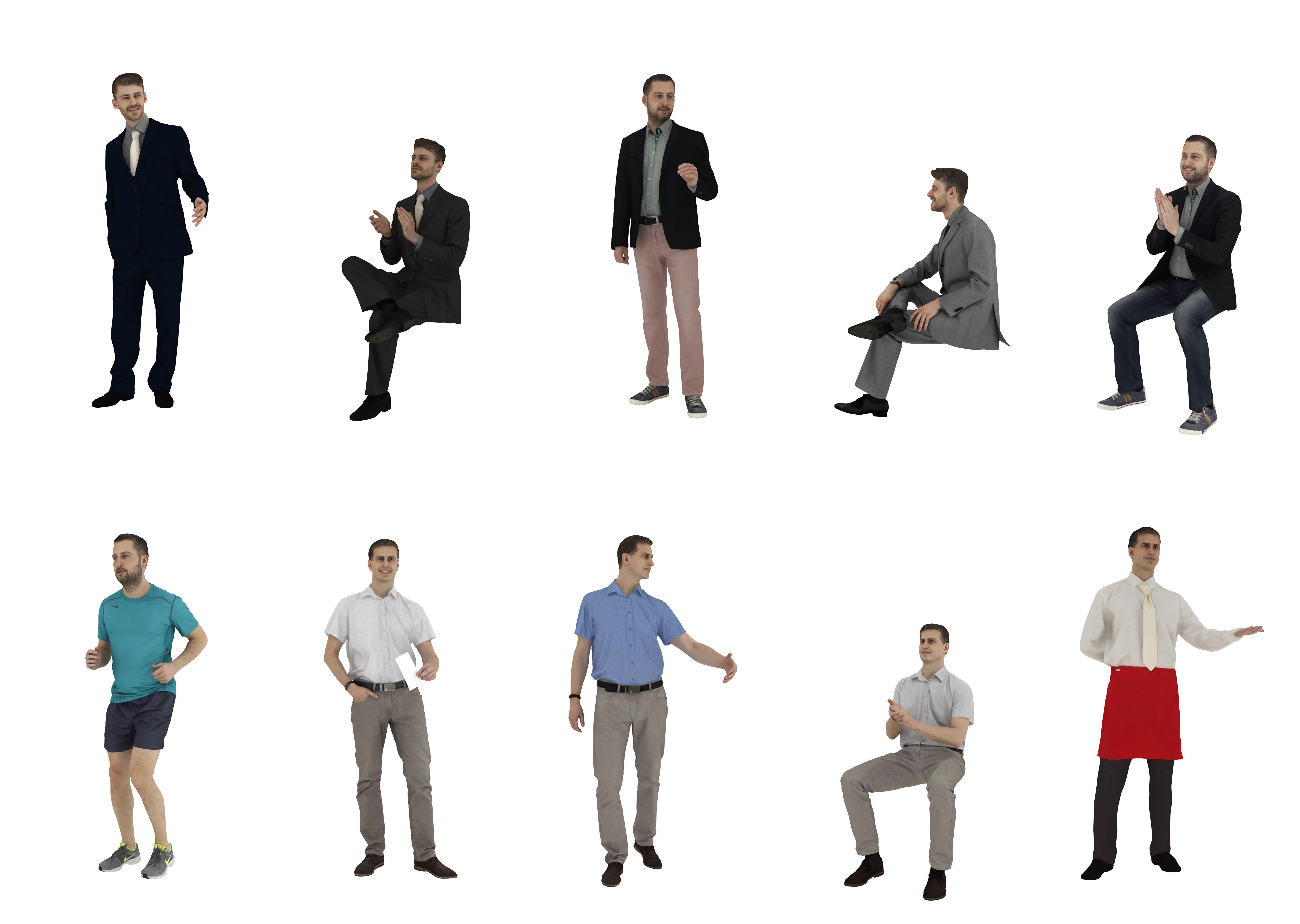 People pack poses scan 50 pieces vol 5 of 10 3D model_6