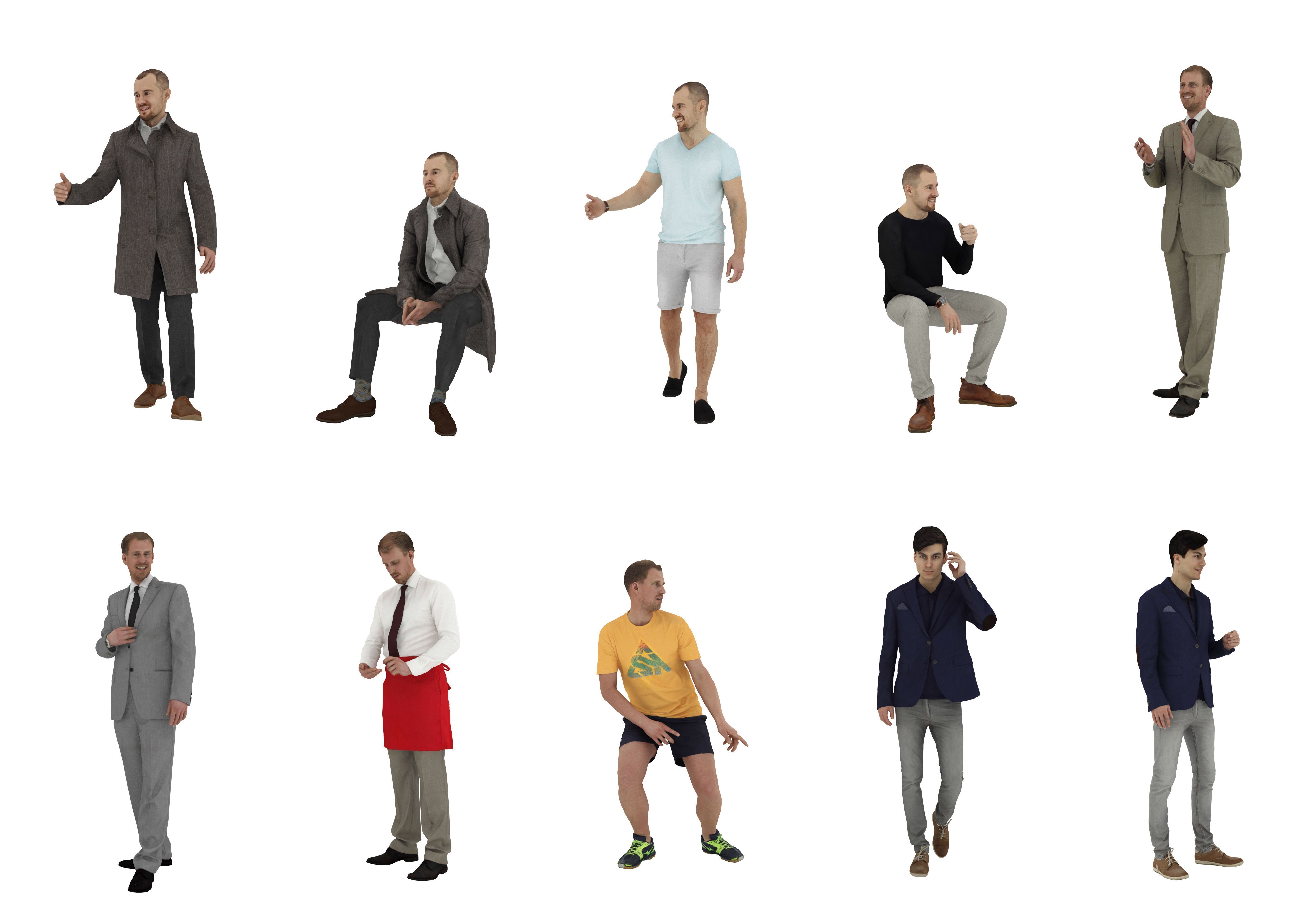 People pack poses scan 50 pieces vol 5 of 10 3D model_5