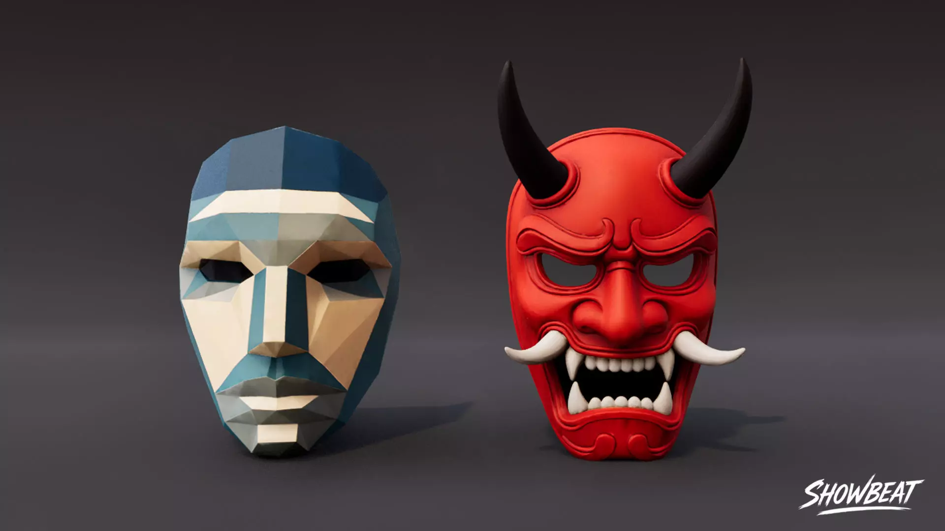 Mask Pack Low-poly 3D model_7