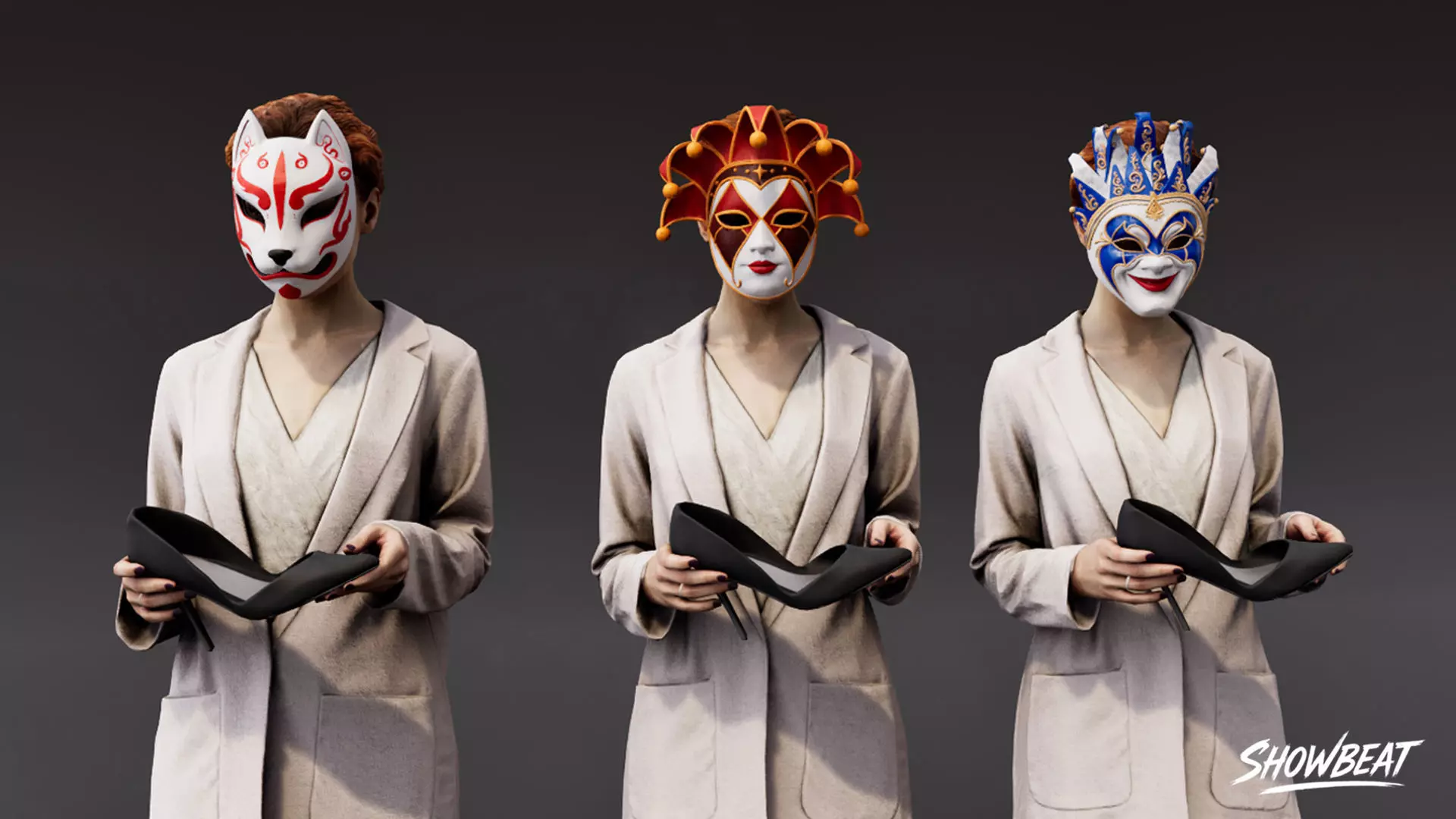 Mask Pack Low-poly 3D model_12