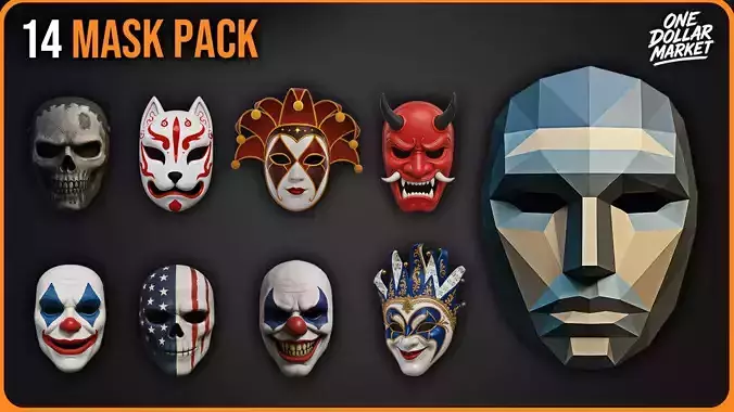 Mask Collection - Set of 14 3D model