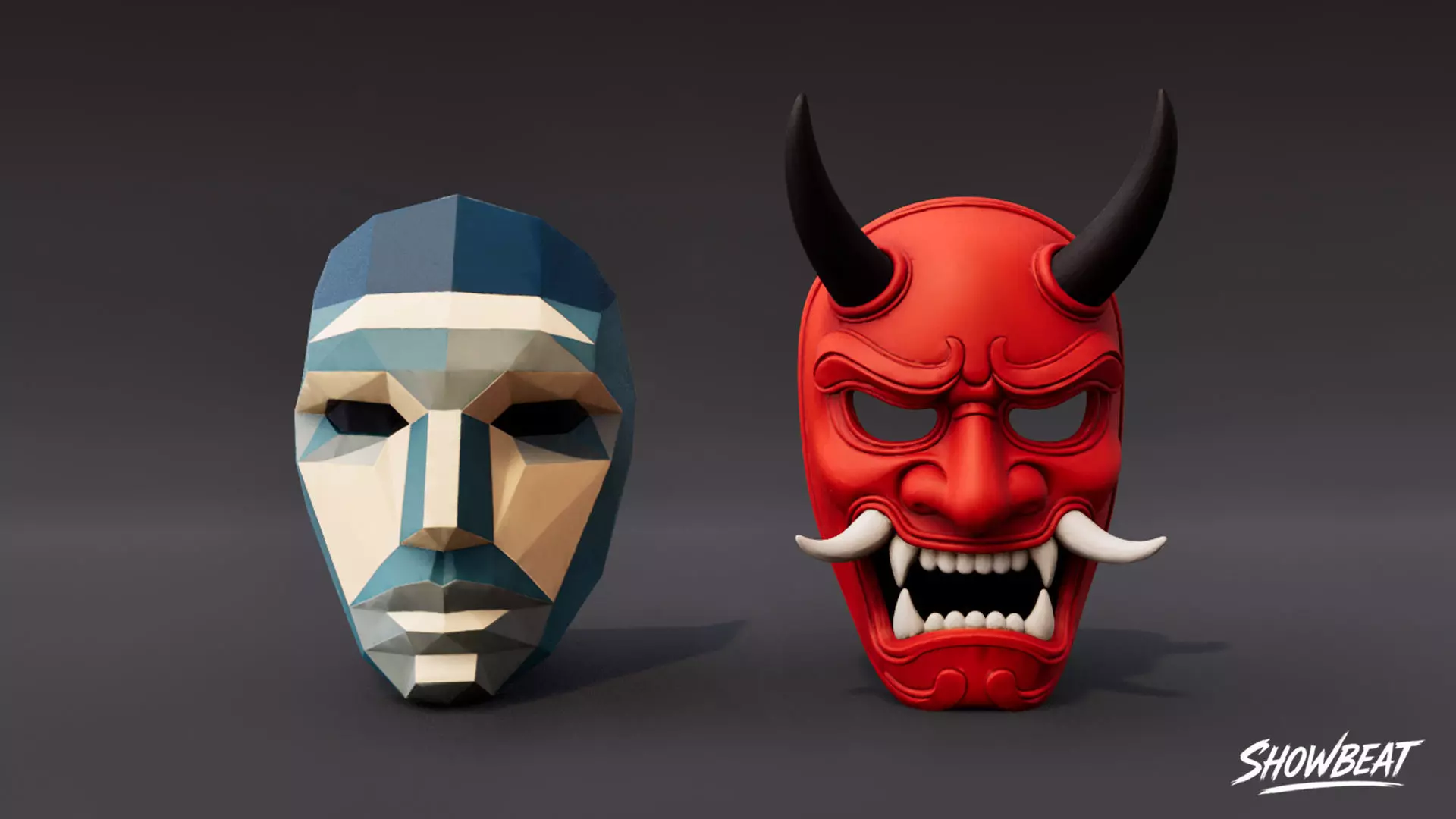 Mask Pack Low-poly 3D model_6
