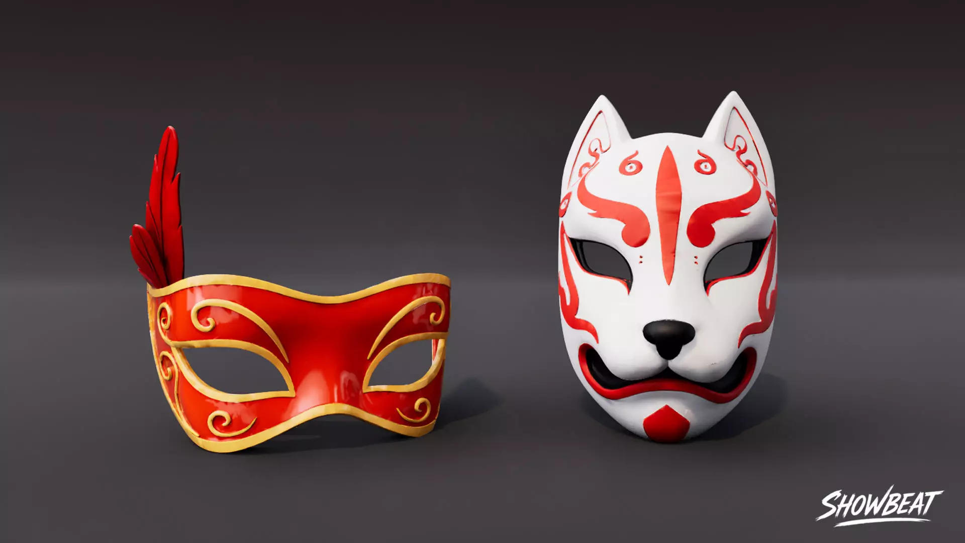 Mask Pack Low-poly 3D model_5