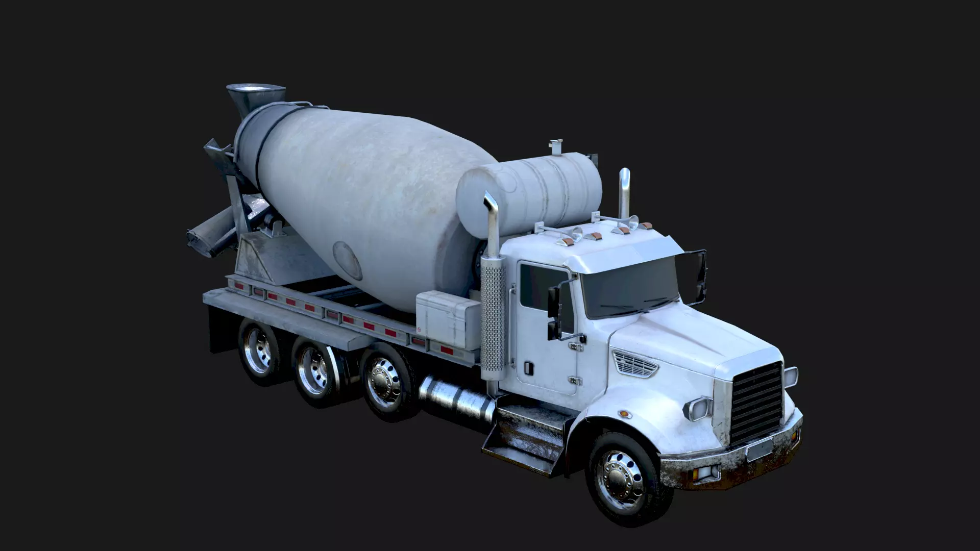 Concrete Mixing Truck 3D Model Realistic Rendered With Textured Low-poly 3D model_0