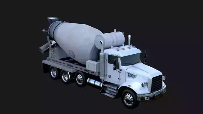 Concrete Mixing Truck 3D Model Realistic Rendered With Textured
