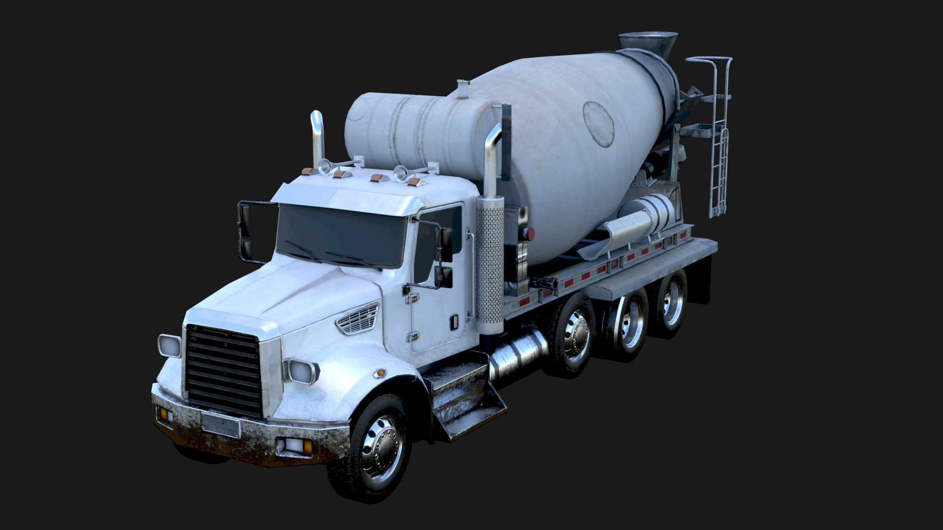 Concrete Mixing Truck 3D Model Realistic Rendered With Textured Low-poly 3D model_2