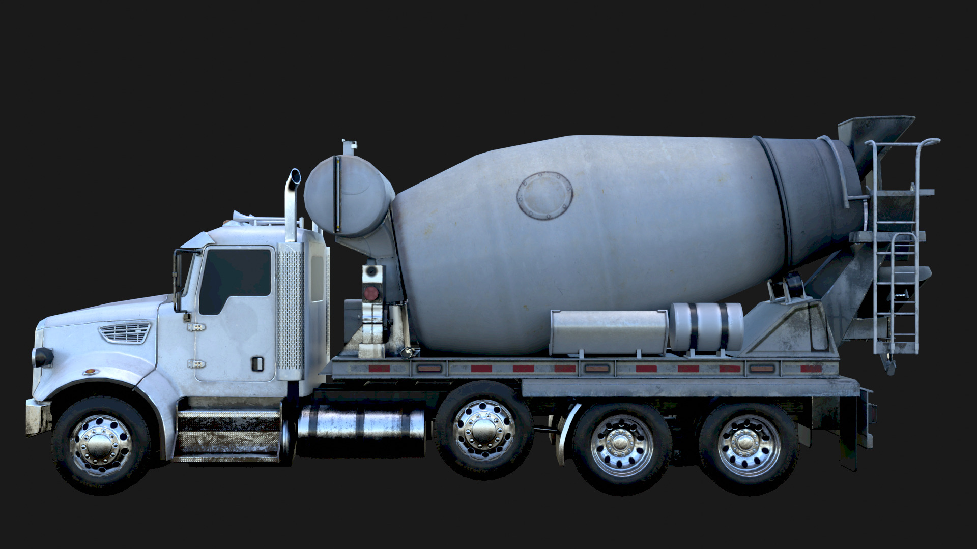 Concrete Mixing Truck 3D Model Realistic Rendered With Textured Low-poly 3D model_3