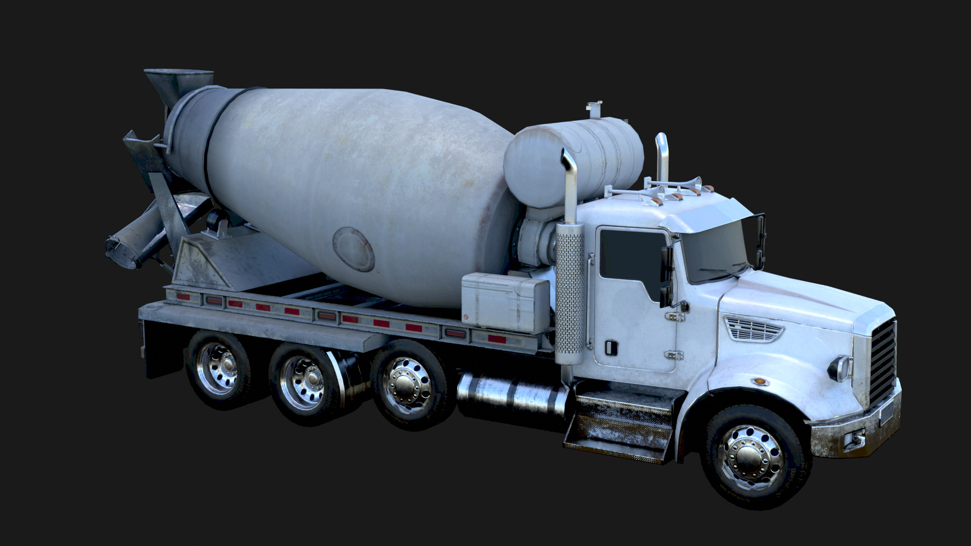 Concrete Mixing Truck 3D Model Realistic Rendered With Textured Low-poly 3D model_6