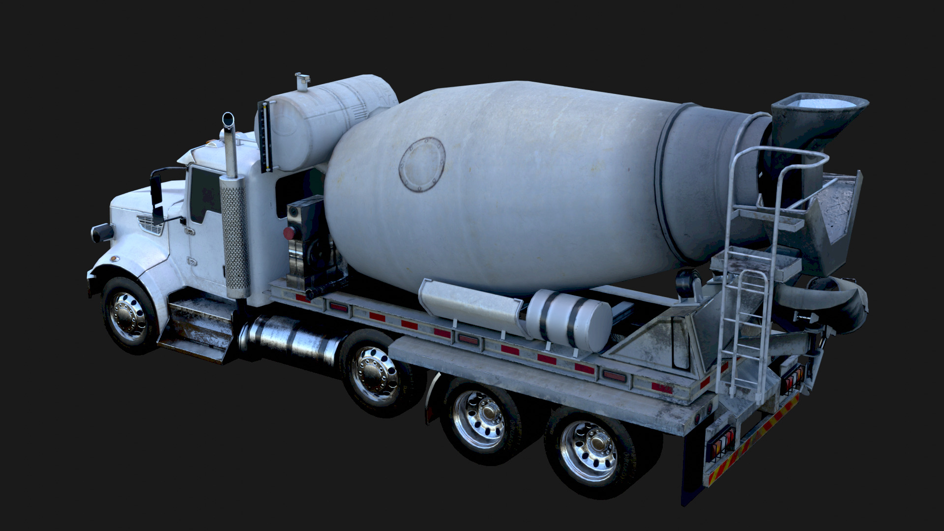 Concrete Mixing Truck 3D Model Realistic Rendered With Textured Low-poly 3D model_4