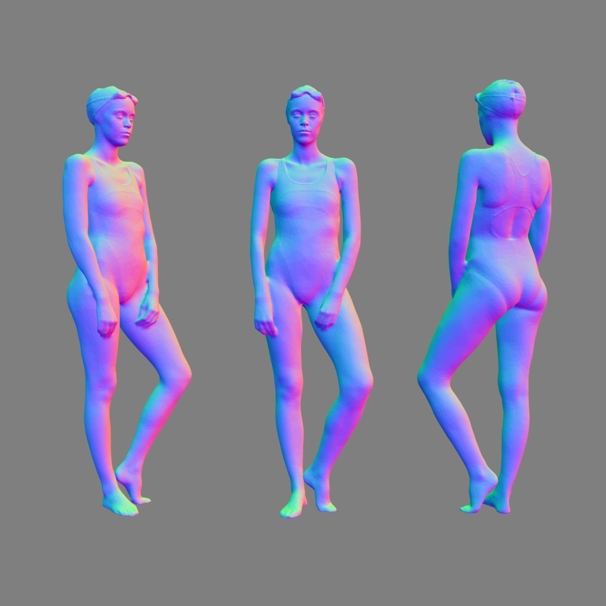 Bath Suit 2 Photorealistic arch viz 3D character Low-poly 3D model_6