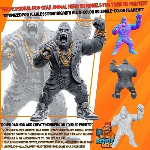 Giant Gorilla Rap Icon Stage 3D model