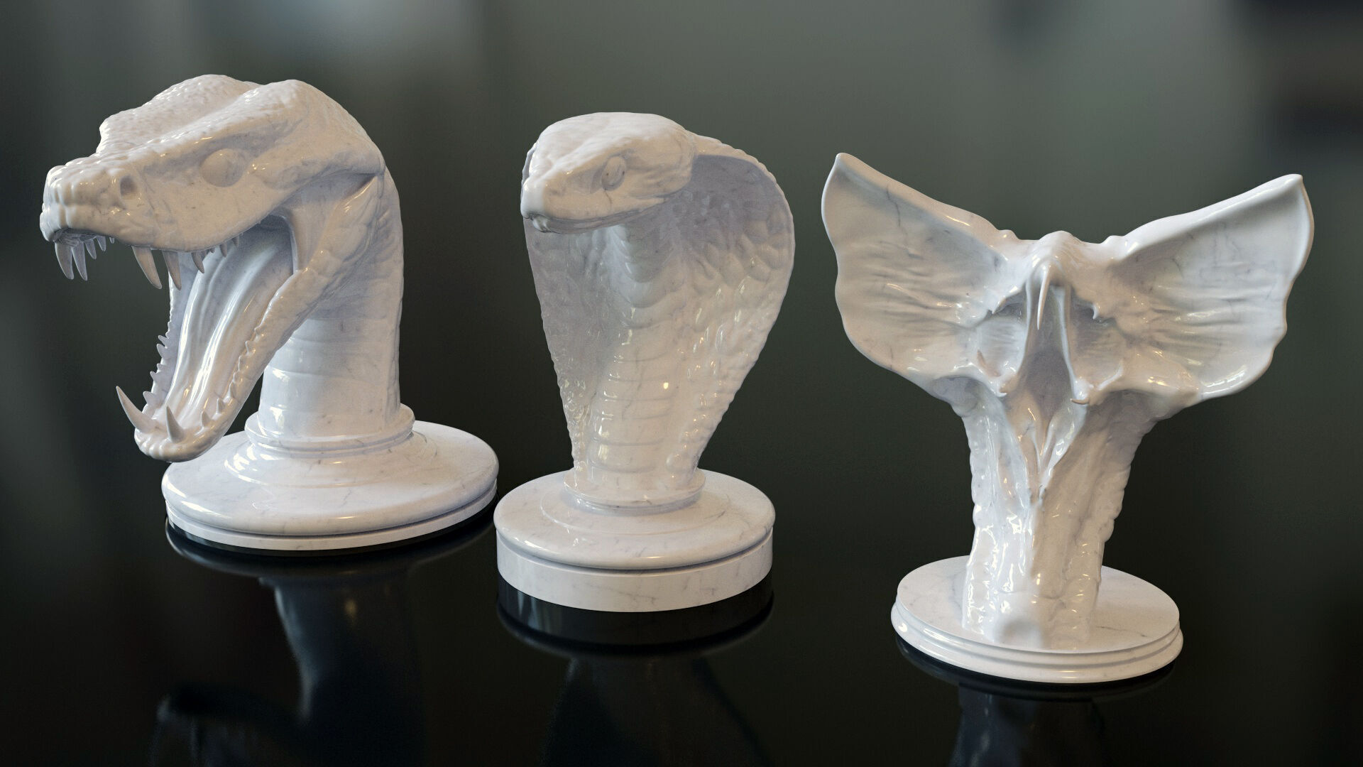 Fantasy Figurine Asset Pack 27 Stylized Statues 3D model_13