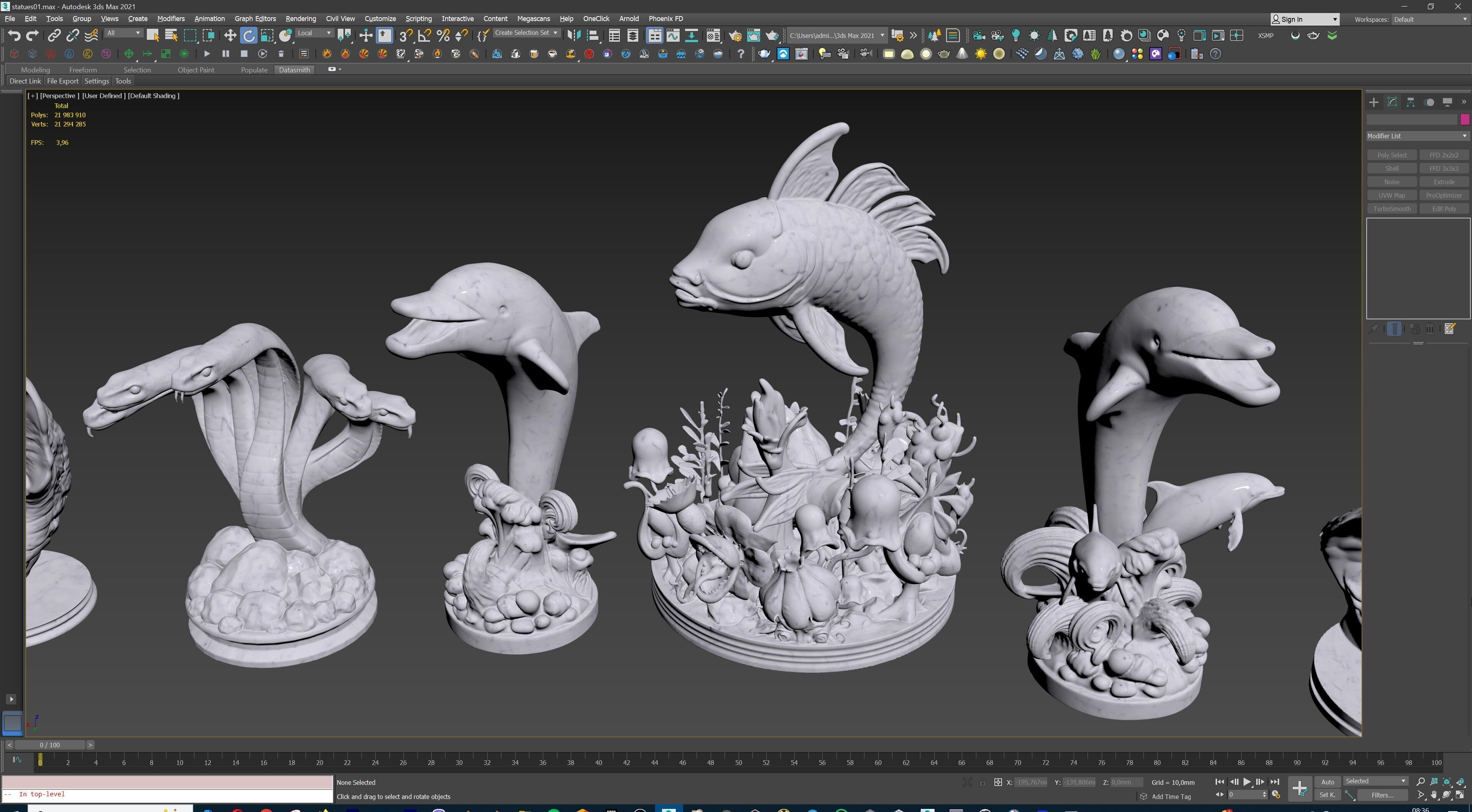 Fantasy Figurine Asset Pack 27 Stylized Statues 3D model_53