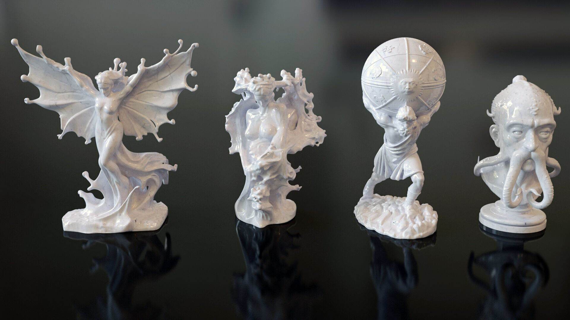 Fantasy Figurine Asset Pack 27 Stylized Statues 3D model_17