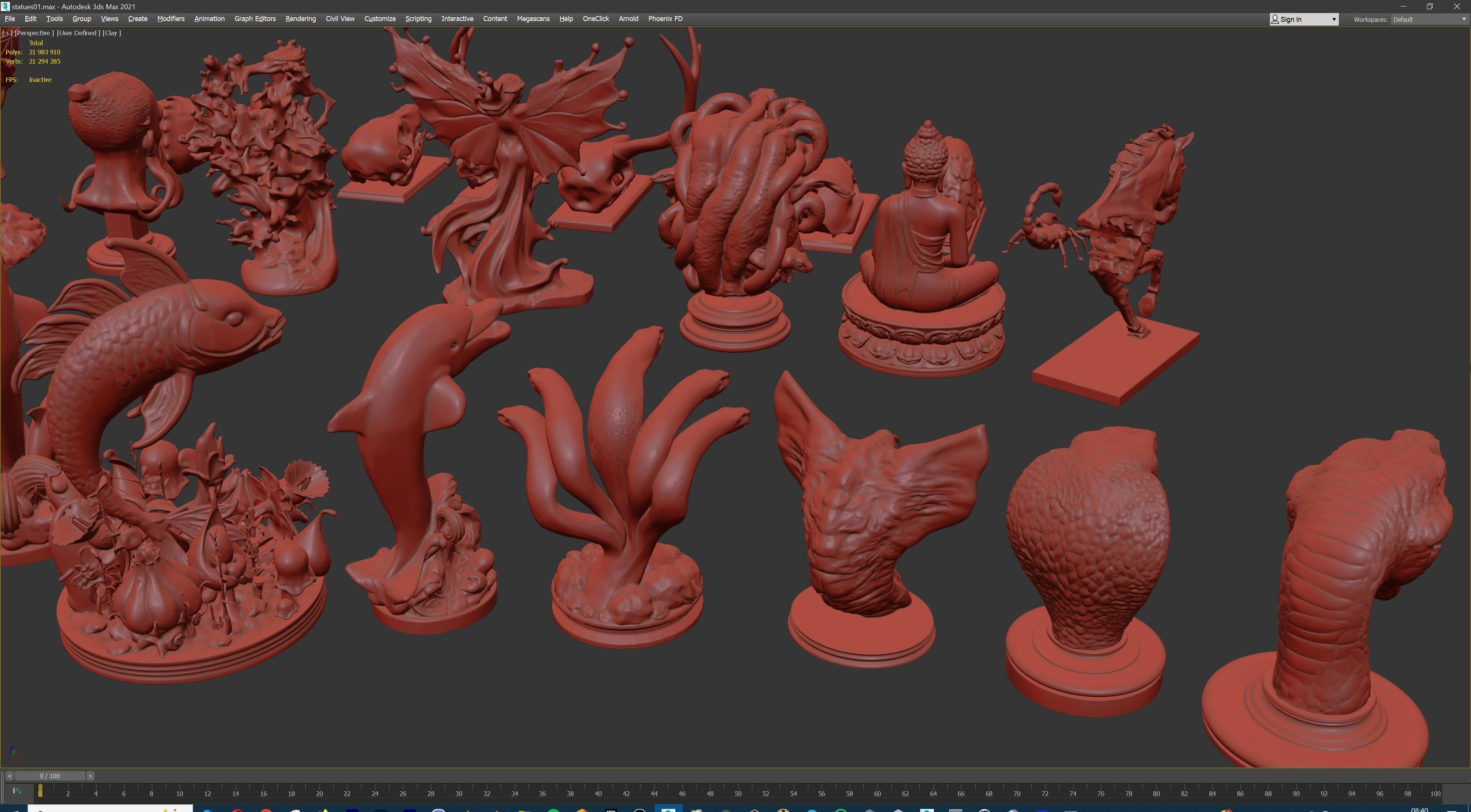 Fantasy Figurine Asset Pack 27 Stylized Statues 3D model_56