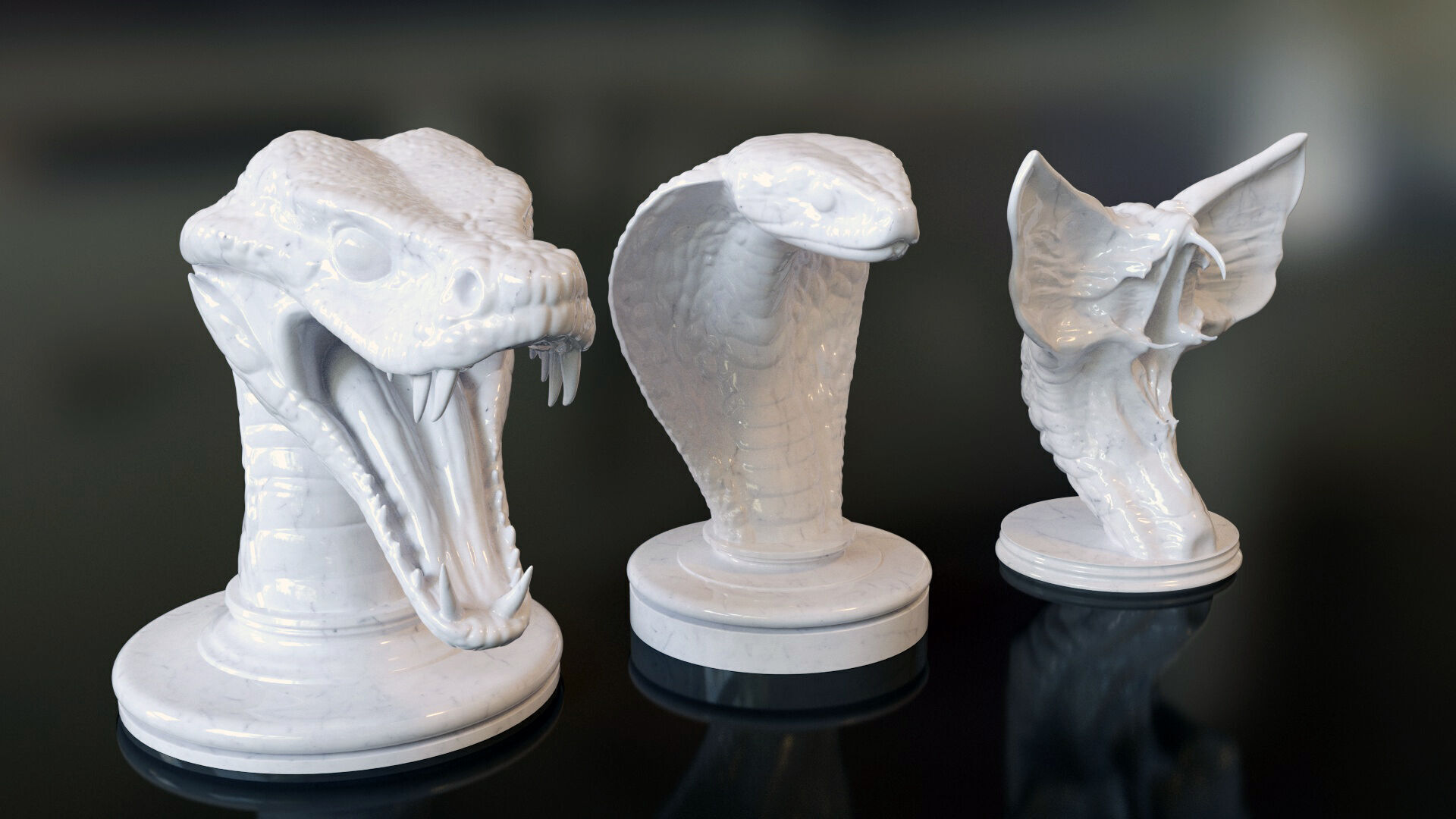 Fantasy Figurine Asset Pack 27 Stylized Statues 3D model_14