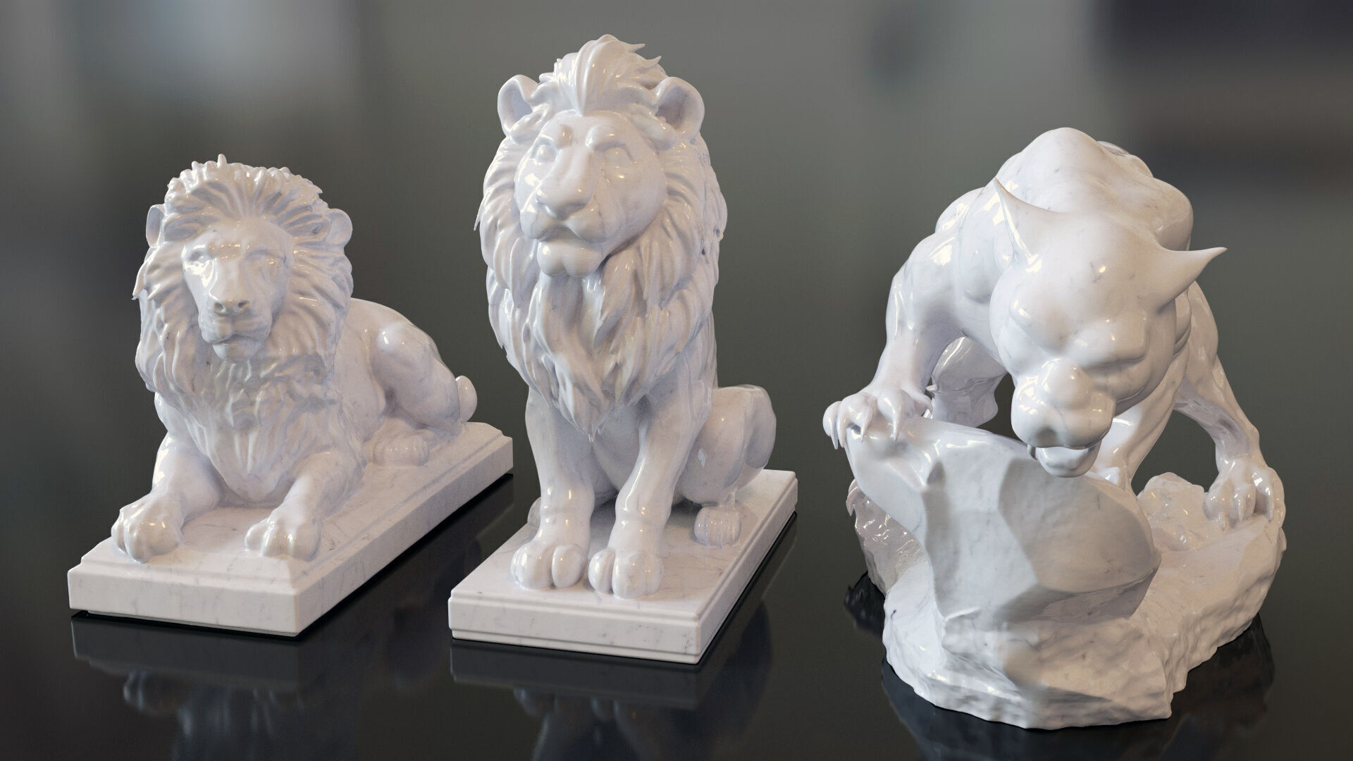 Fantasy Figurine Asset Pack 27 Stylized Statues 3D model_8