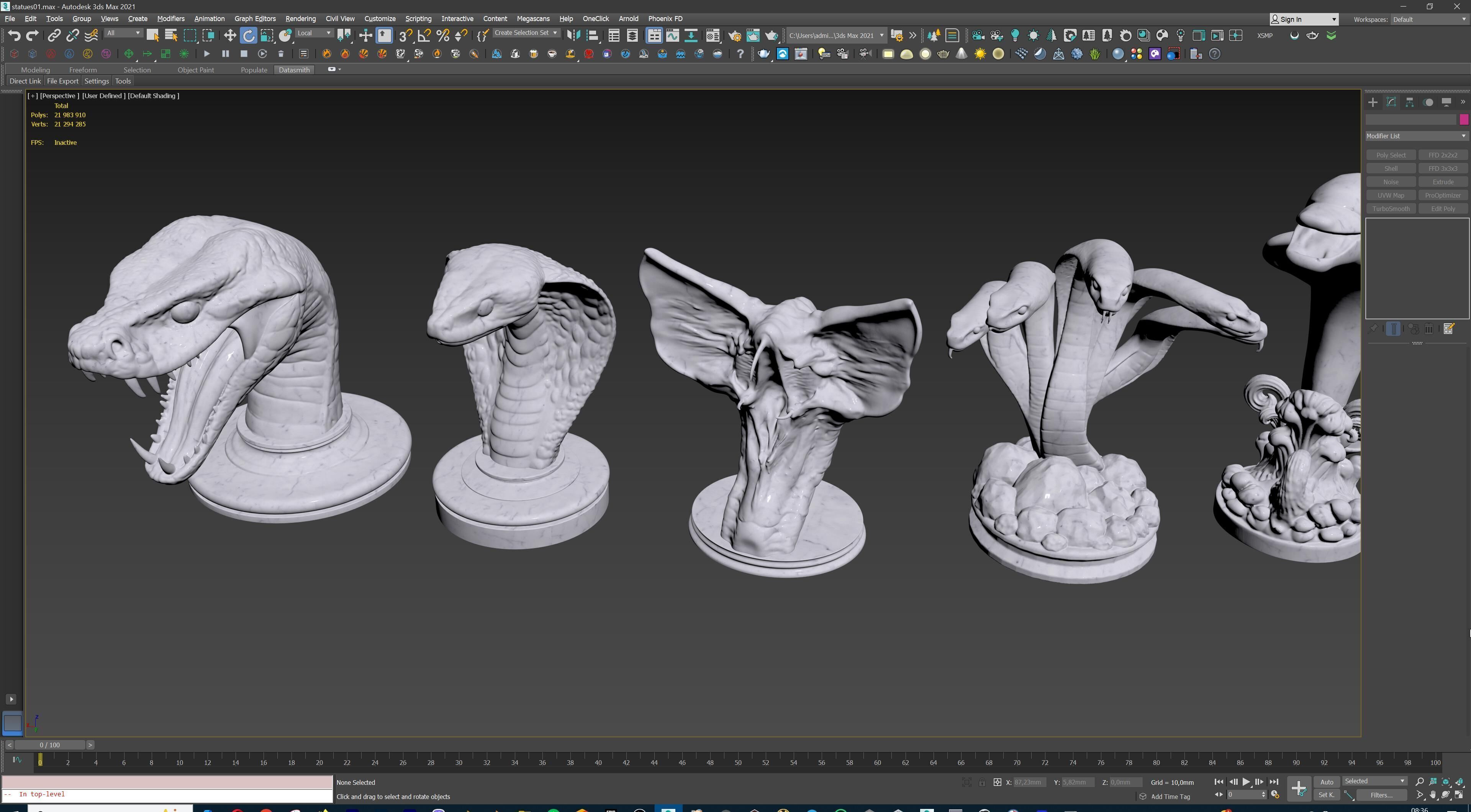 Fantasy Figurine Asset Pack 27 Stylized Statues 3D model_49