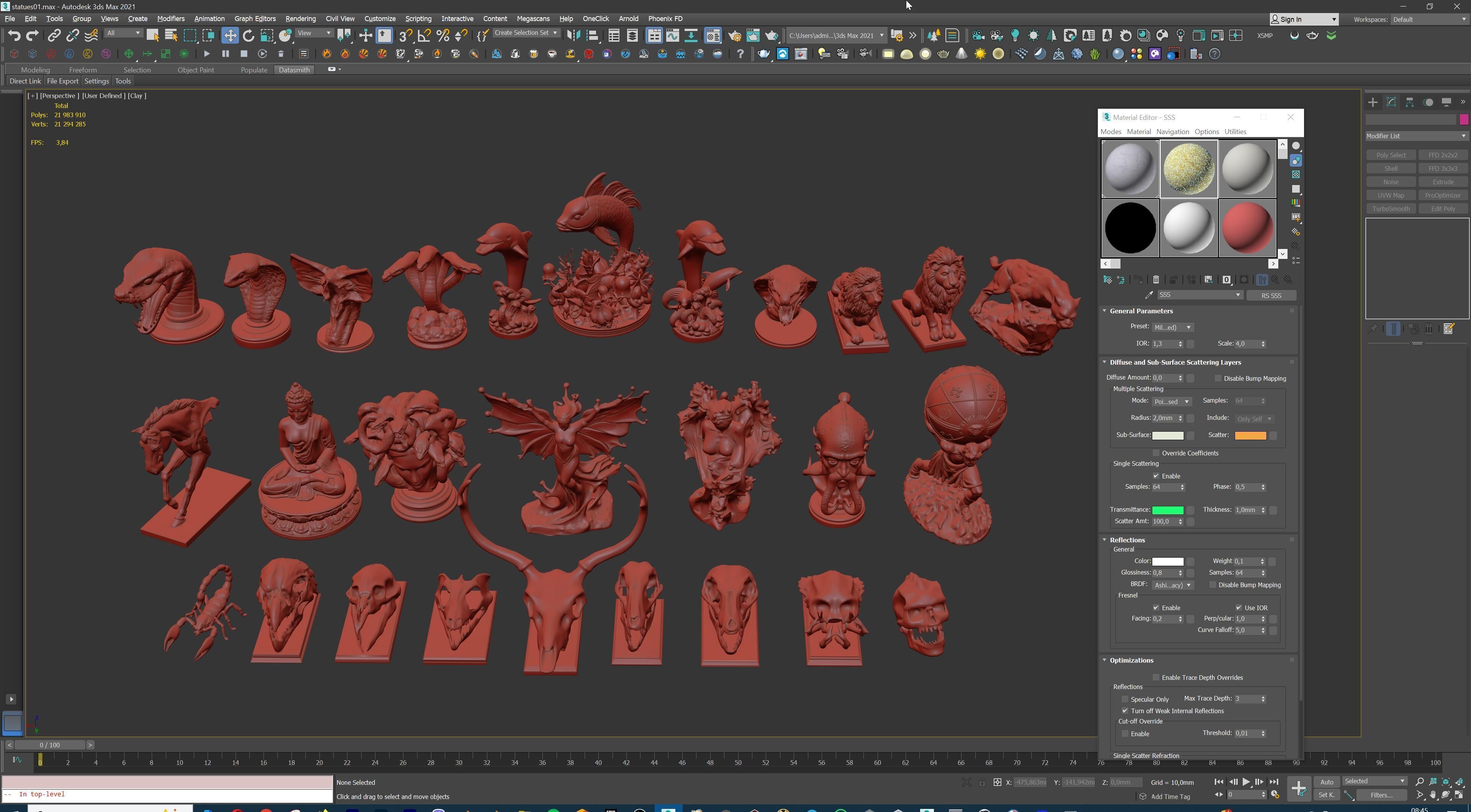 Fantasy Figurine Asset Pack 27 Stylized Statues 3D model_40
