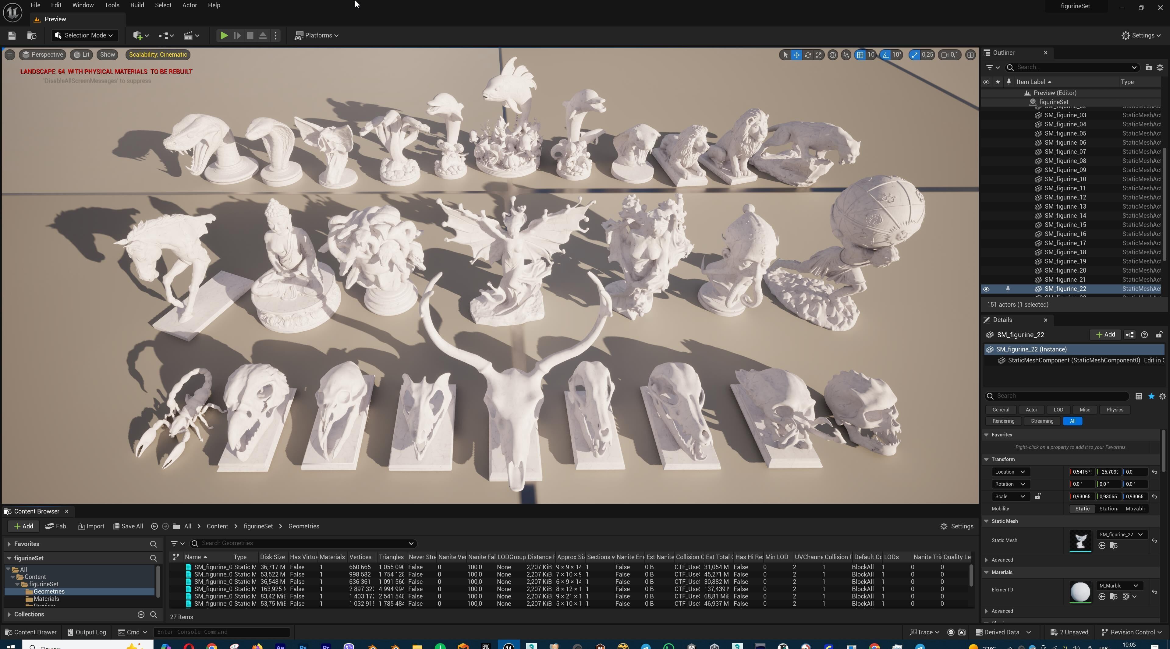 Fantasy Figurine Asset Pack 27 Stylized Statues 3D model_52