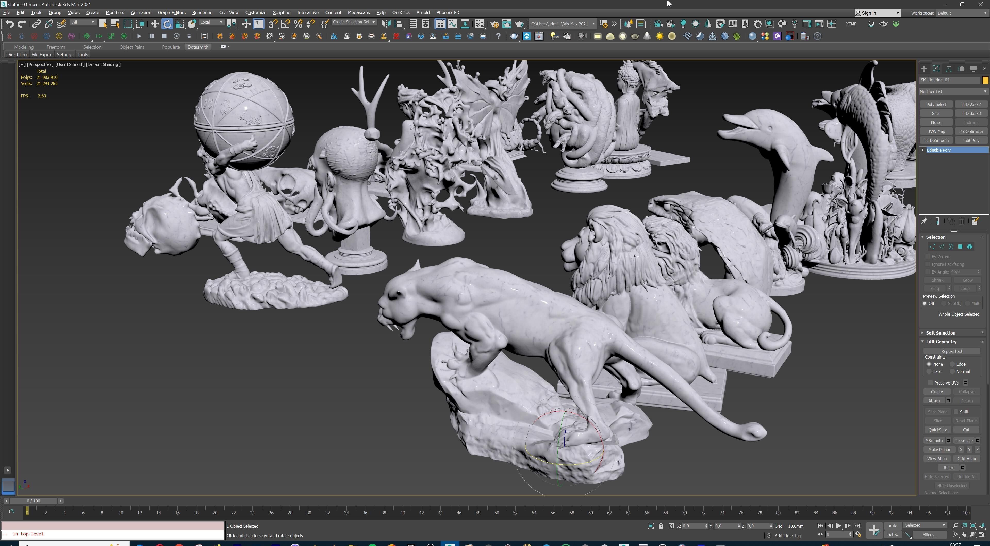 Fantasy Figurine Asset Pack 27 Stylized Statues 3D model_55