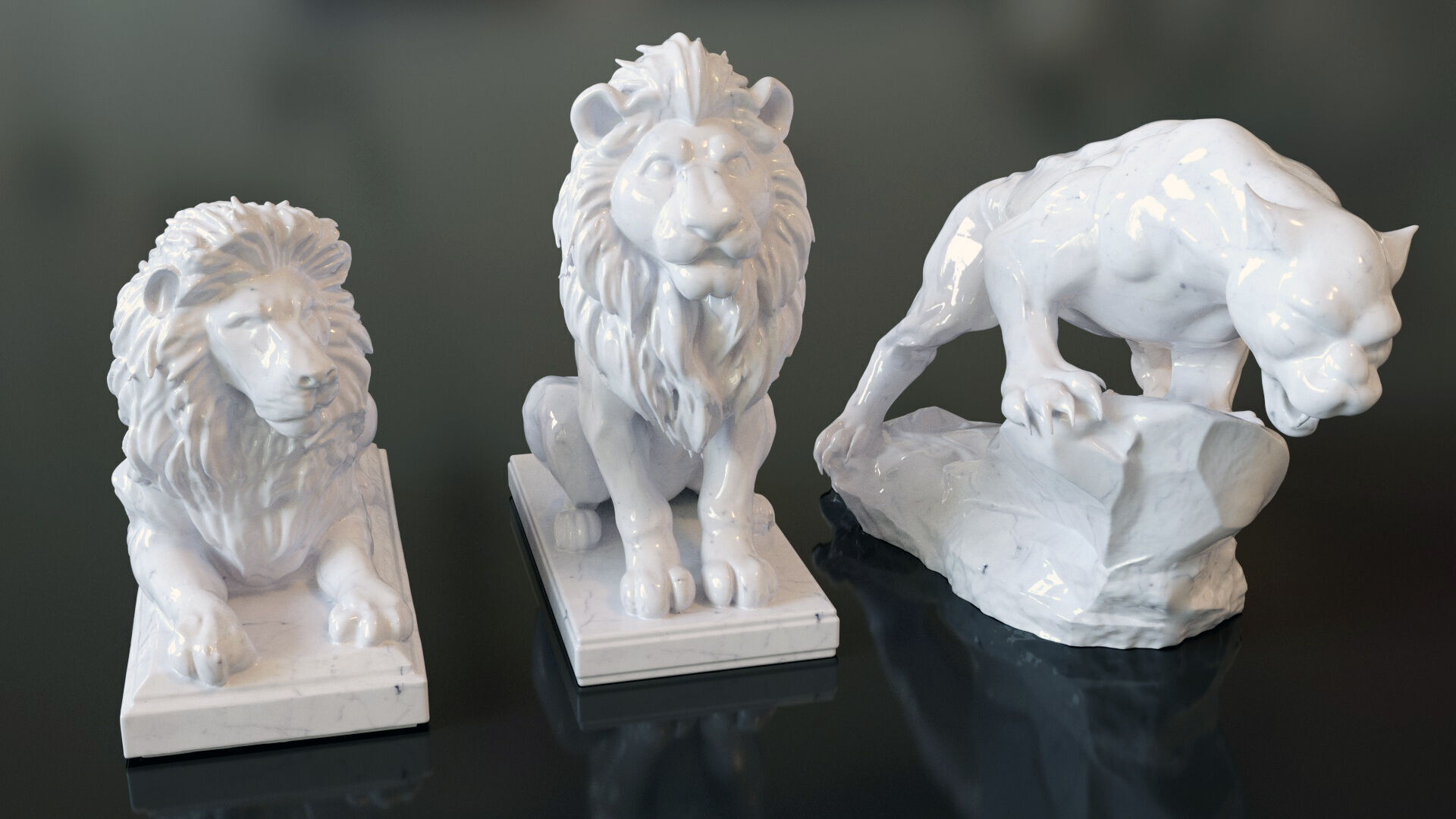 Fantasy Figurine Asset Pack 27 Stylized Statues 3D model_7